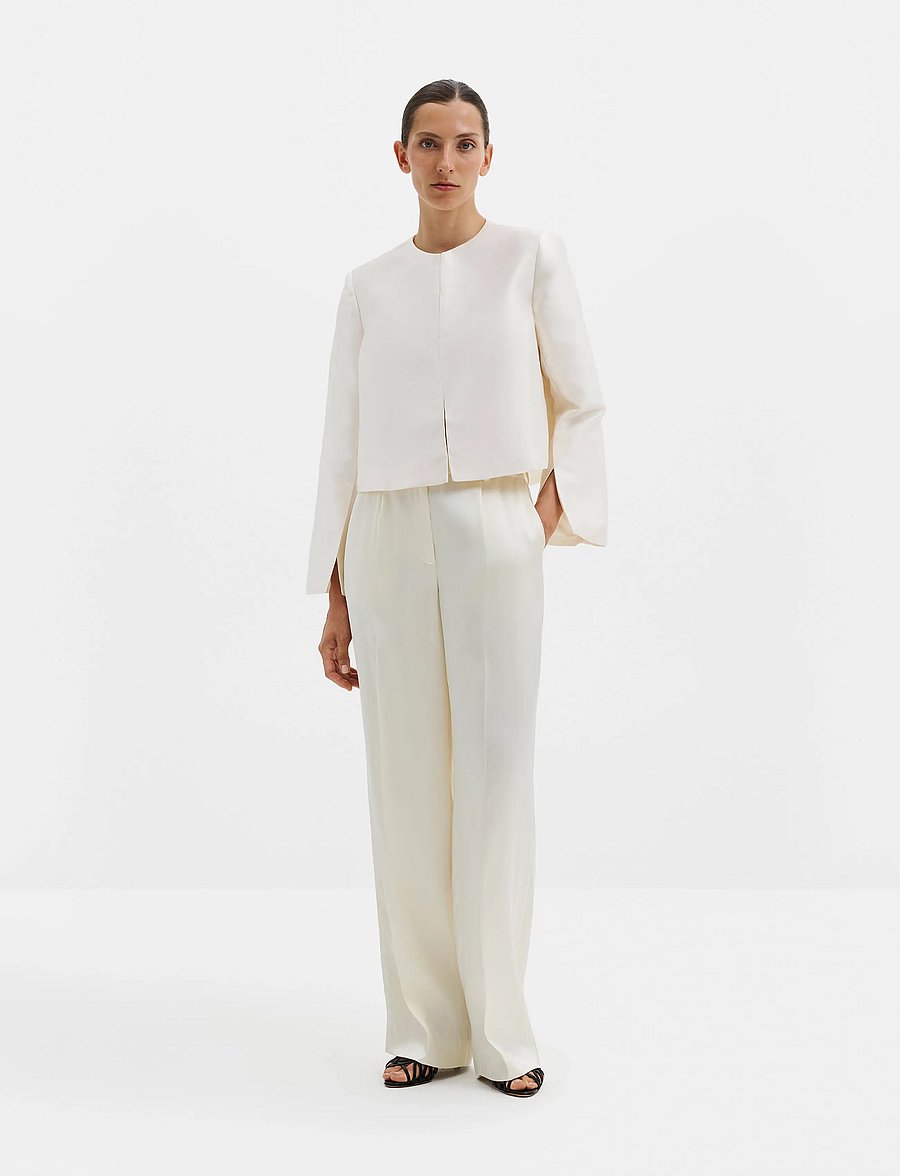Malina - Ruthie Cropped Long Sleeve Blouse - langærmede bluser - ivory - 4