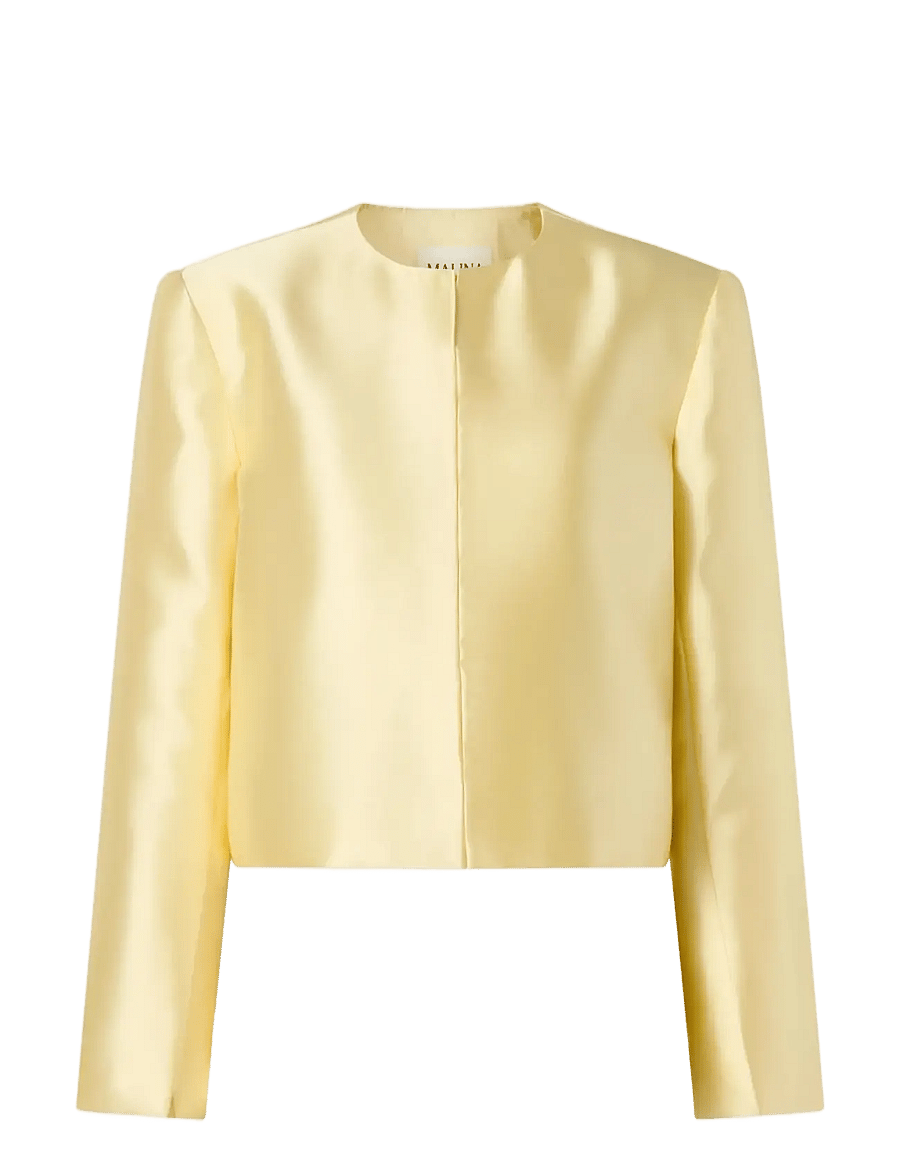 Malina - Ruthie Cropped Long Sleeve Blouse - blouses met lange mouwen - light lemon - 1