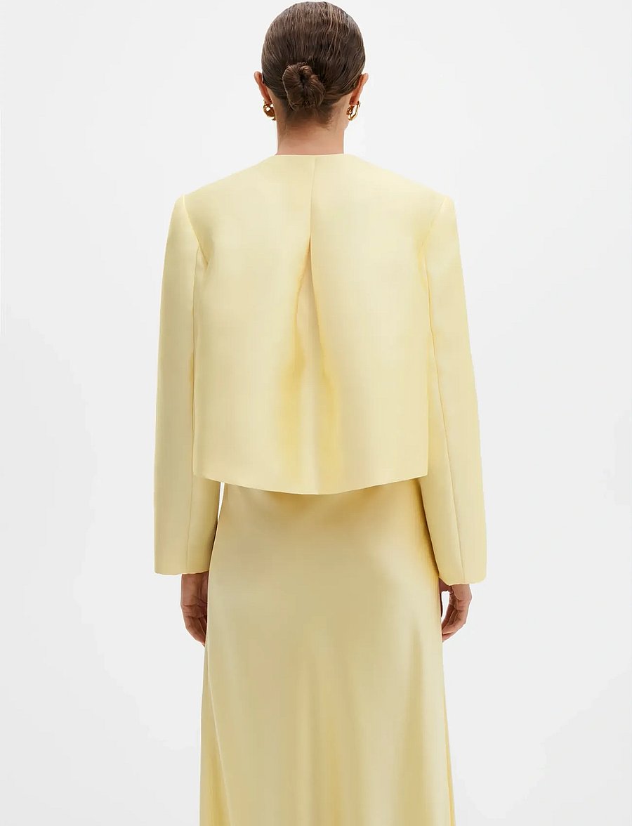 Malina - Ruthie Cropped Long Sleeve Blouse - blouses met lange mouwen - light lemon - 2