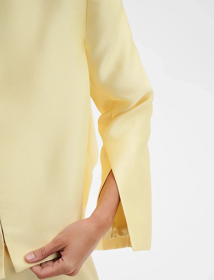 Malina - Ruthie Cropped Long Sleeve Blouse - blouses met lange mouwen - light lemon - 5
