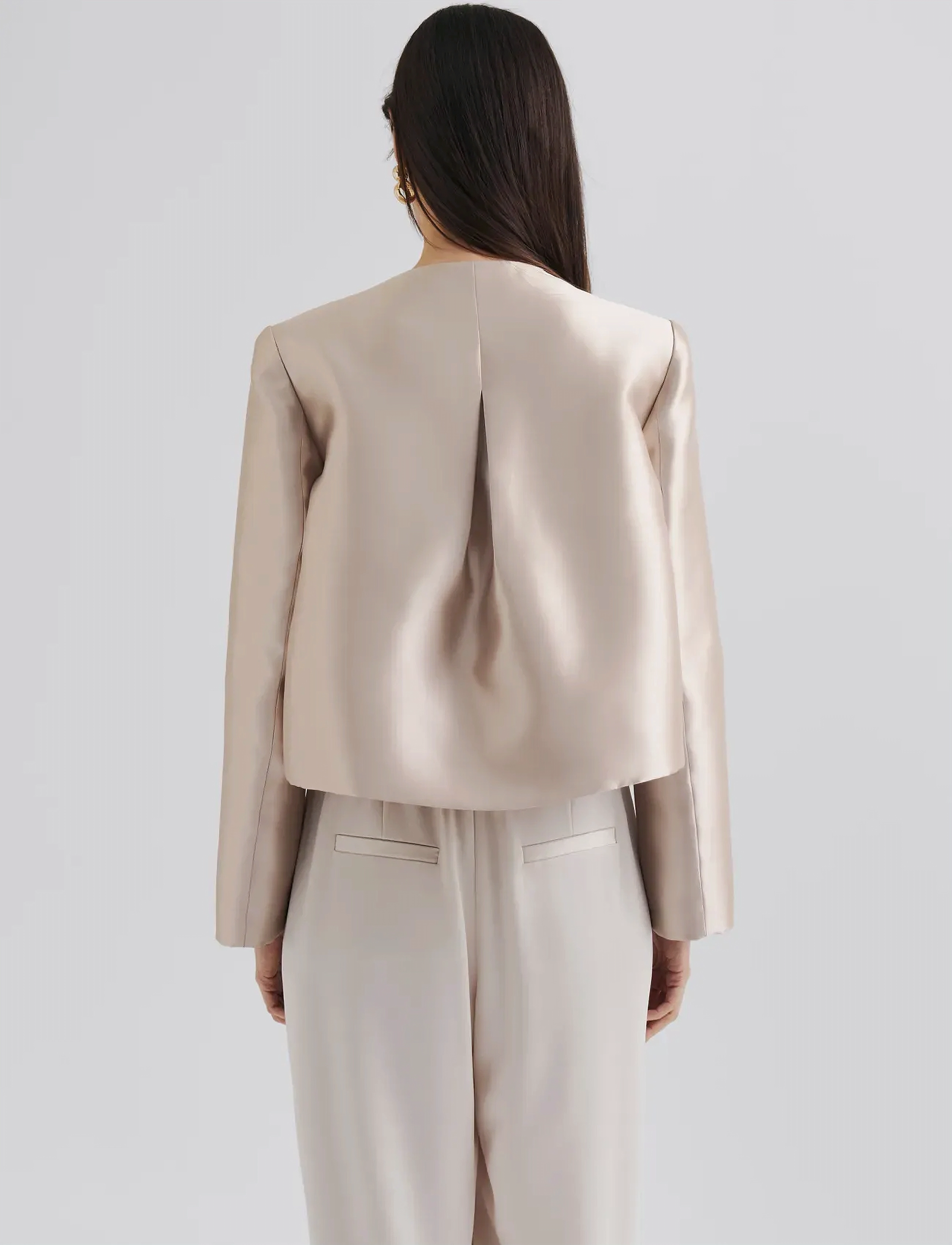 Malina - Ruthie Cropped Long Sleeve Blouse - blouses à manches longues - soft beige - 3