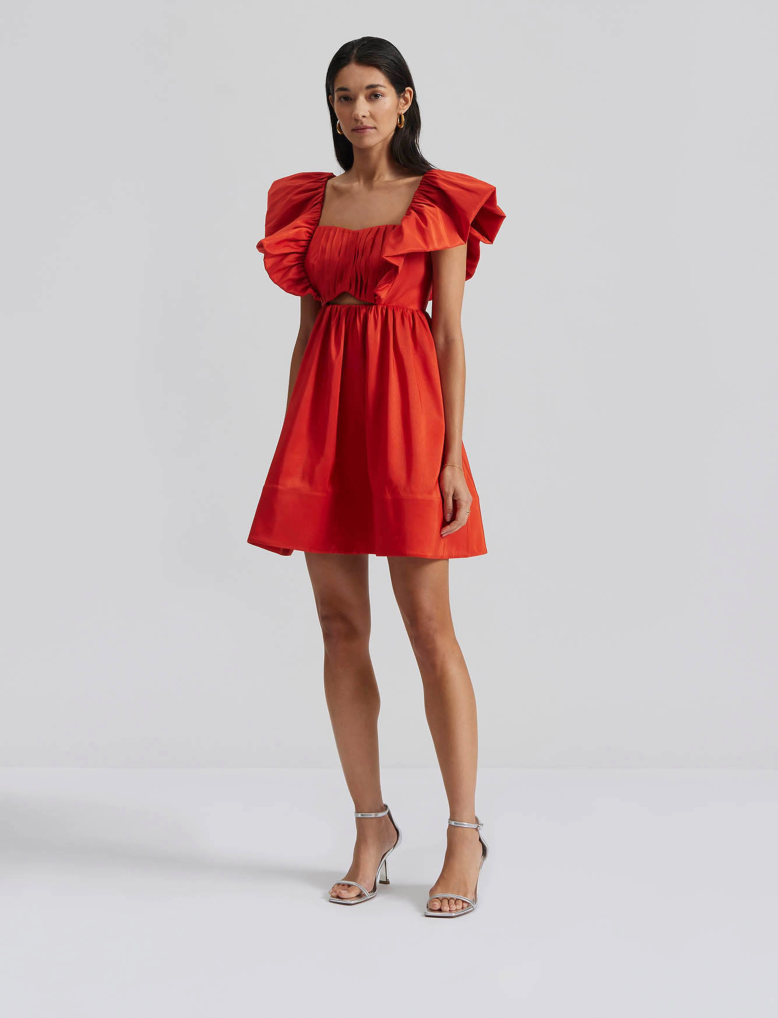 Malina Bree frill detailed mini dress - Festtøj - SUMMER RED / red