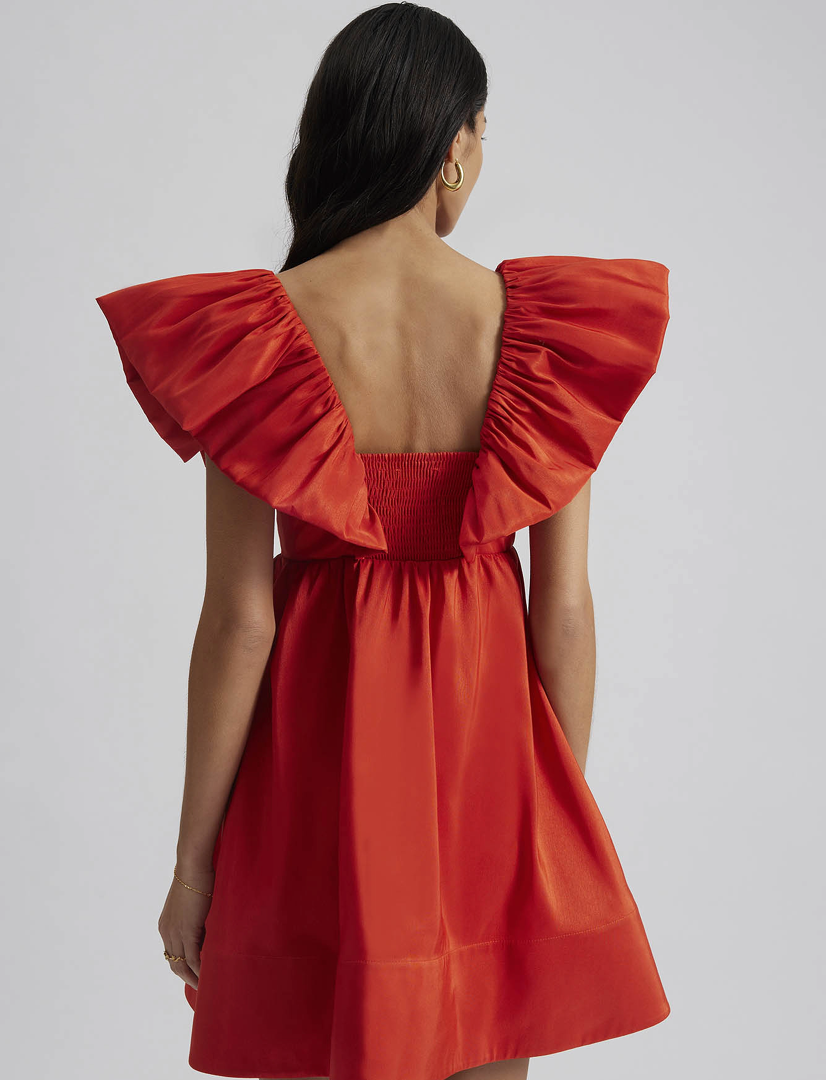 Malina - Bree frill detailed mini dress - summer red - 3