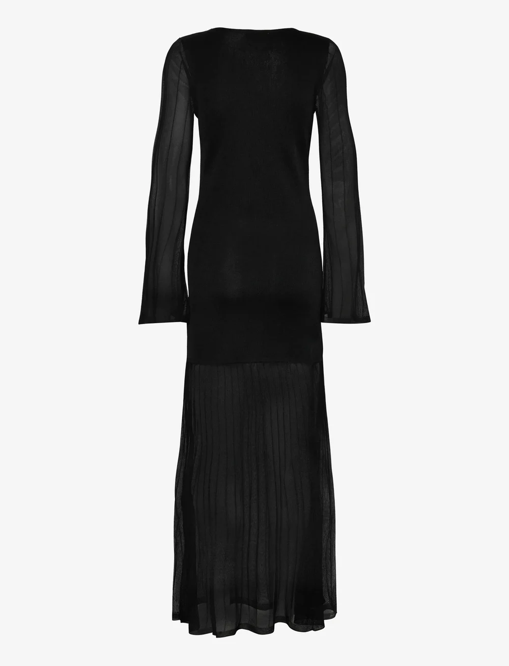 Malina - Haisley Sheer Knitted Maxi Dress - aftonklänningar - black - 2