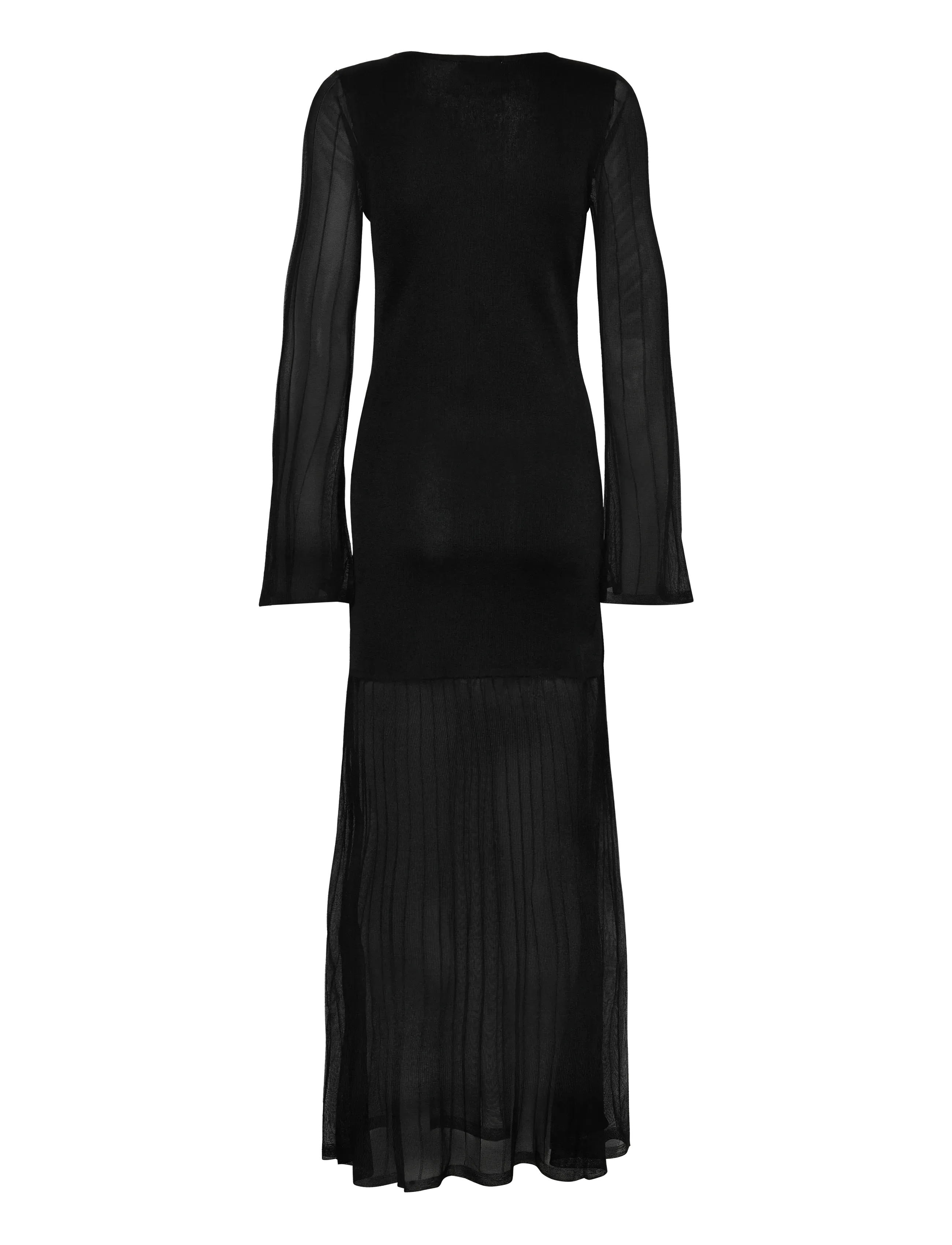 Malina - Haisley Sheer Knitted Maxi Dress - aftenkjoler - black - 2