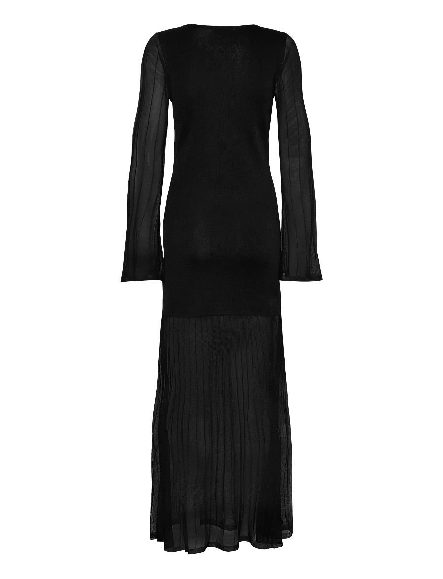 Malina - Haisley Sheer Knitted Maxi Dress - robes de soirée - black - 2