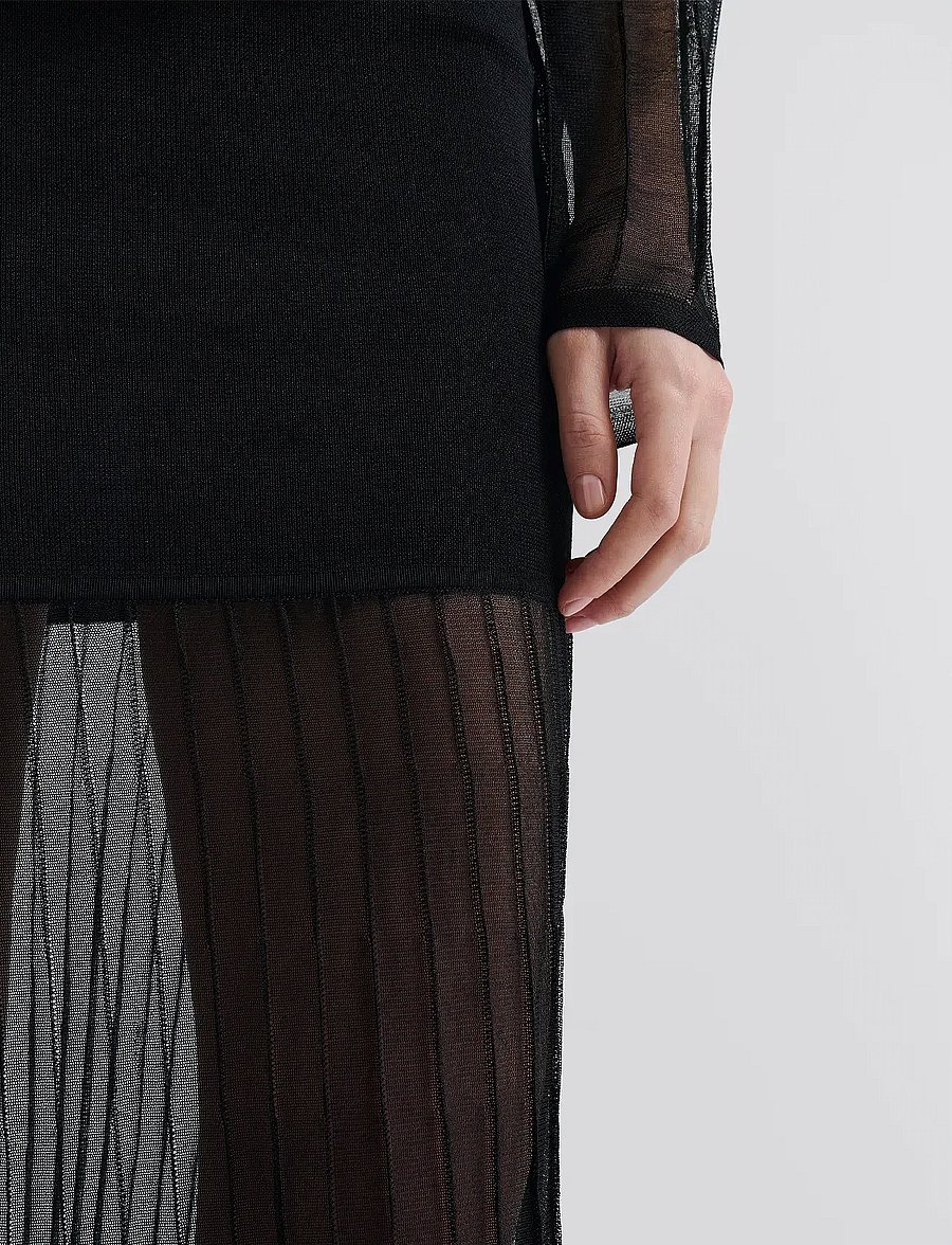Malina - Haisley Sheer Knitted Maxi Dress - robes de soirée - black - 4