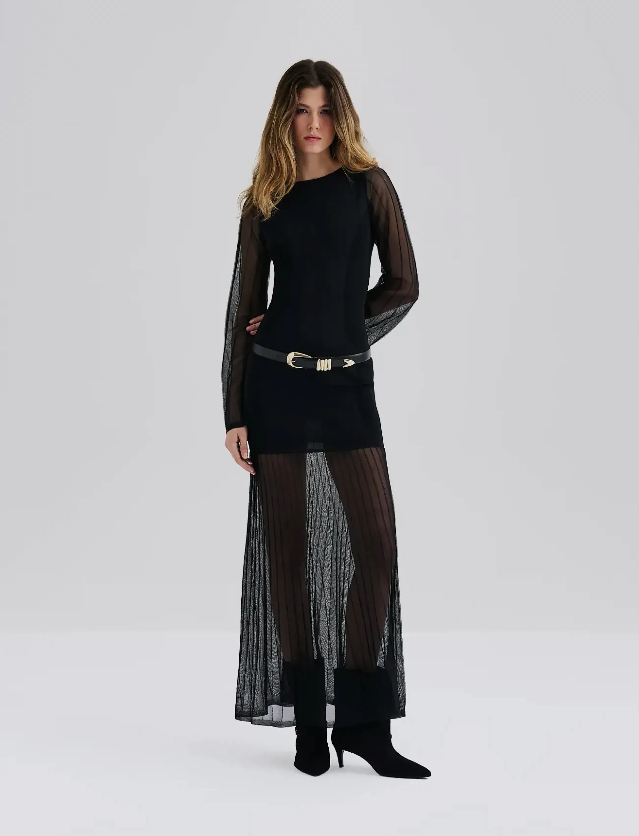 MALINA Haisley Sheer Knitted Maxi Dress klänningar dam – bild 8