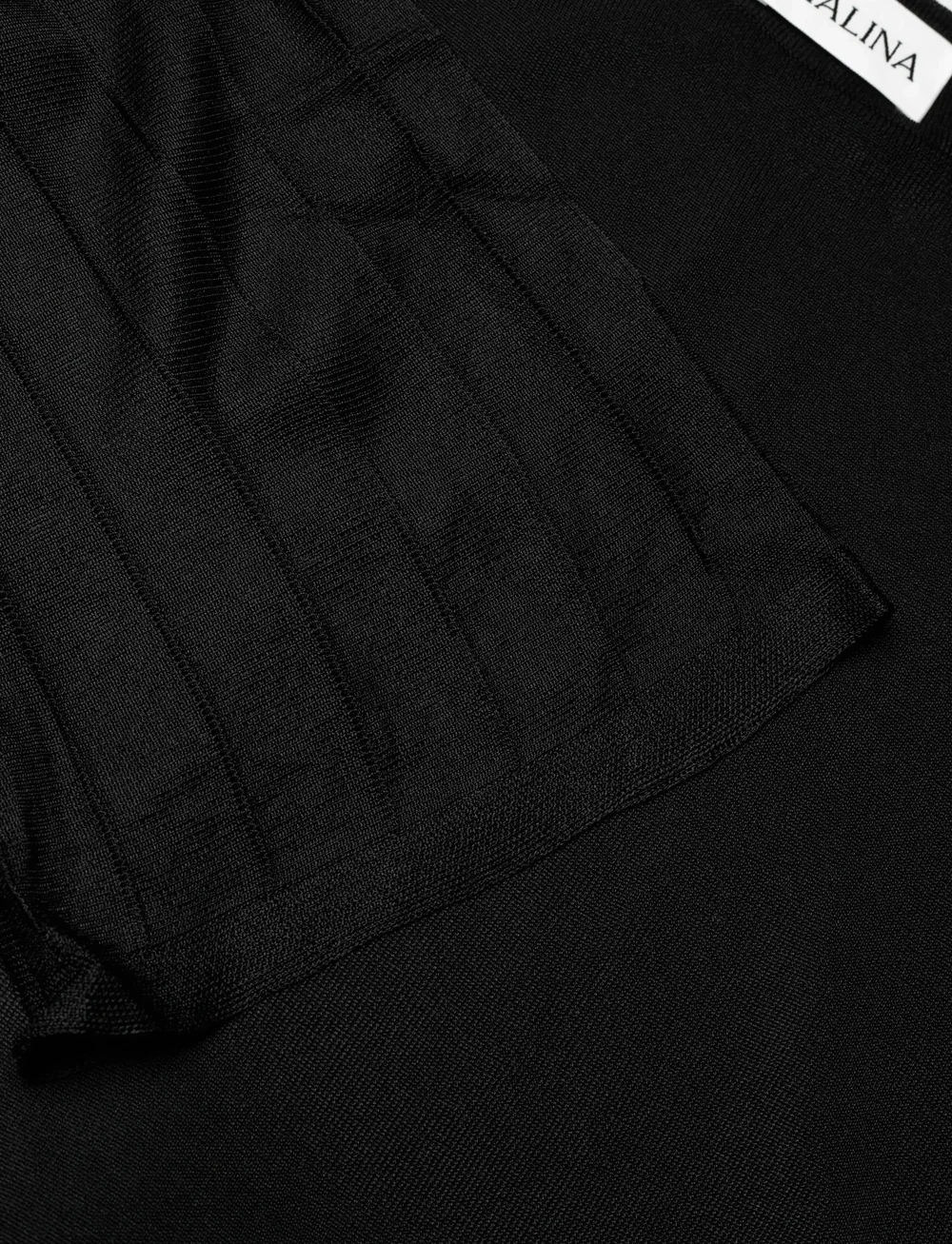 Malina - Haisley Sheer Knitted Maxi Dress - aftonklänningar - black - 5