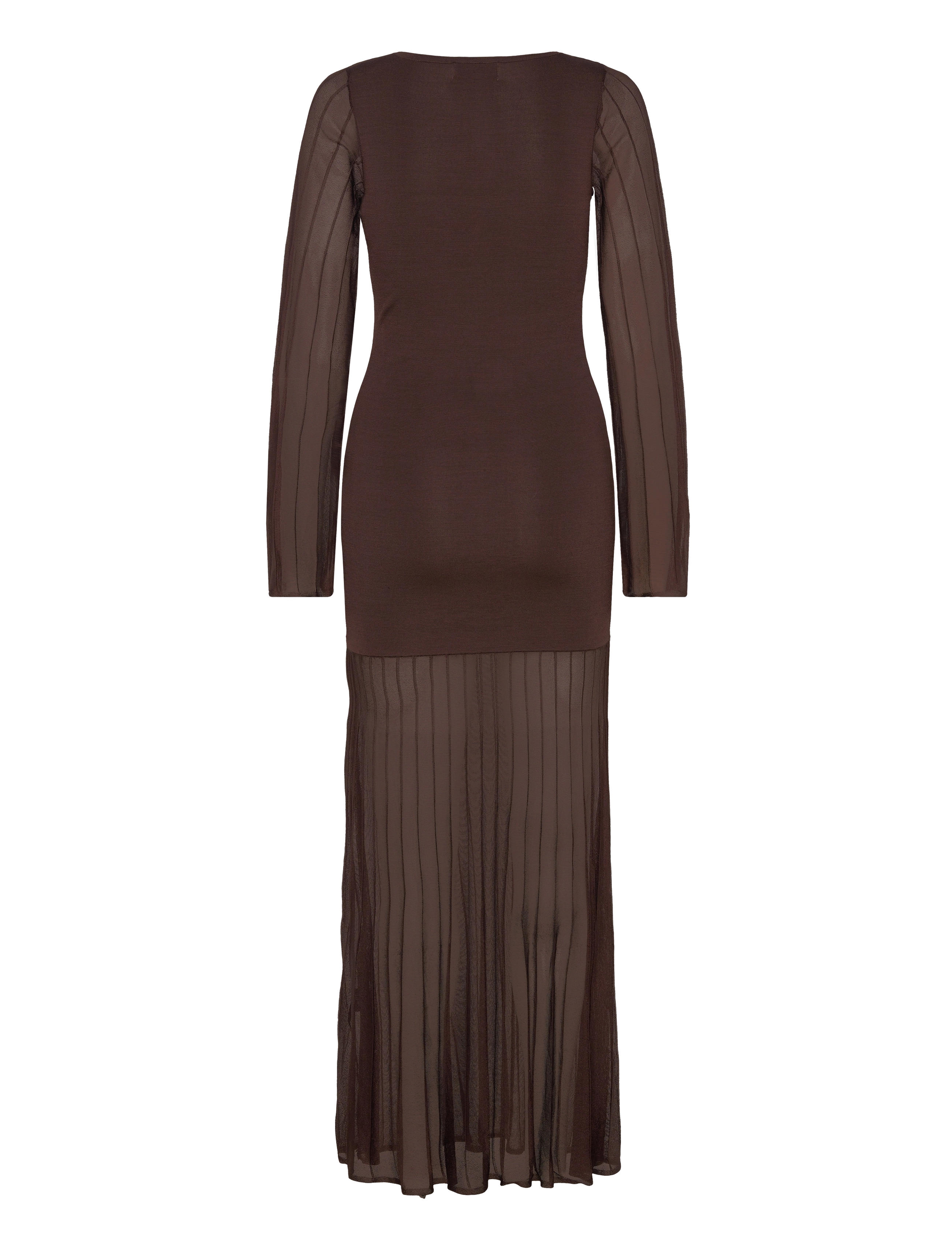 Malina - Haisley Sheer Knitted Maxi Dress - festtøj til outletpriser - brown - 2