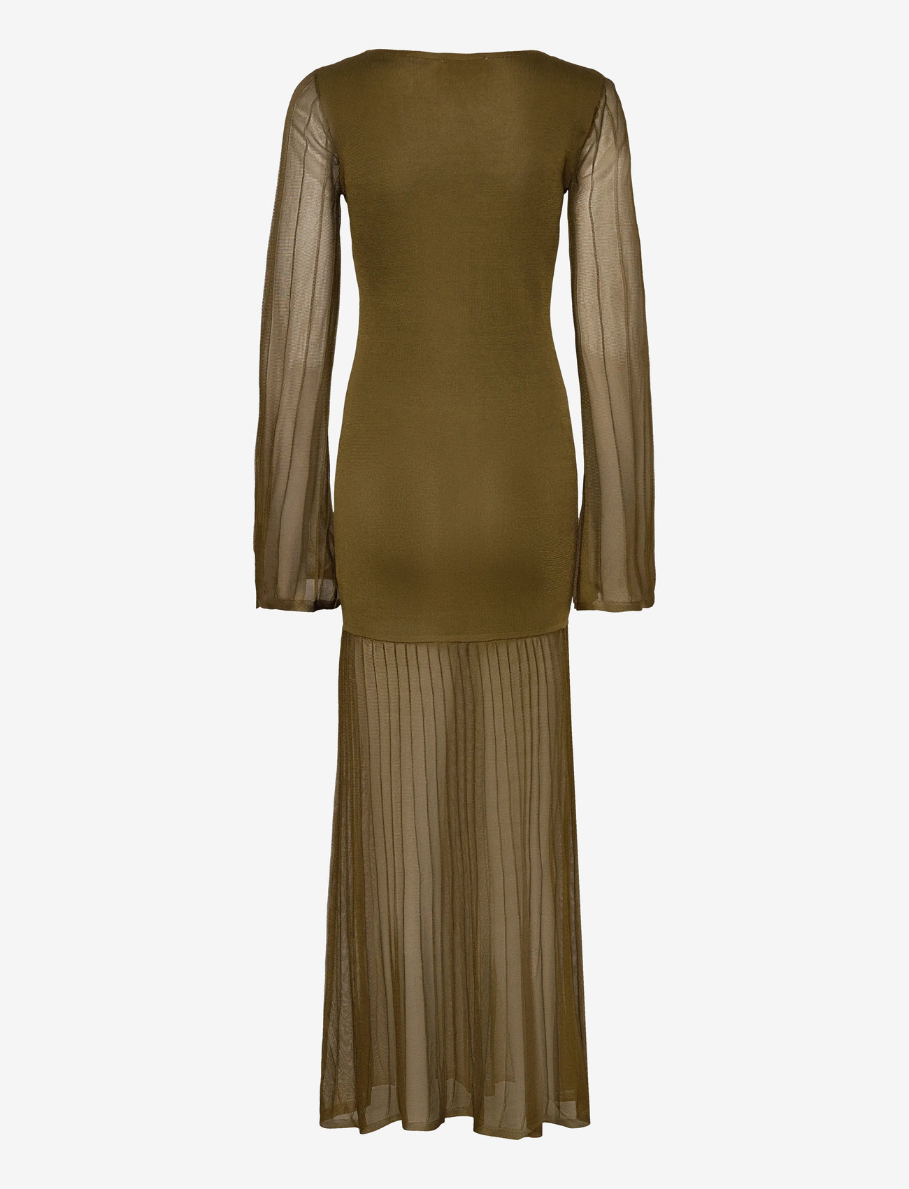 Malina - Haisley Sheer Knitted Maxi Dress - olive - 2