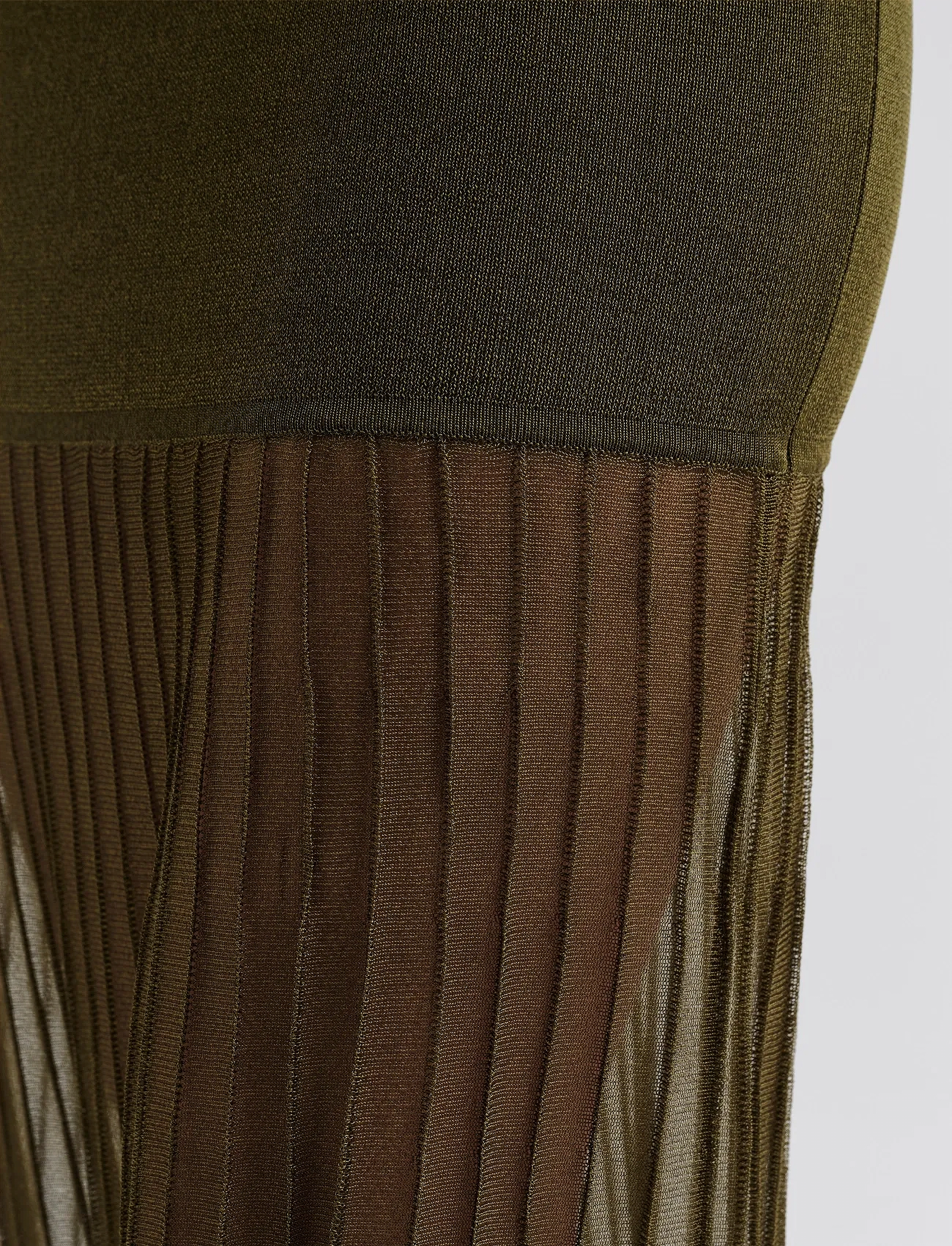 Malina - Haisley Sheer Knitted Maxi Dress - abendkleider - olive - 4