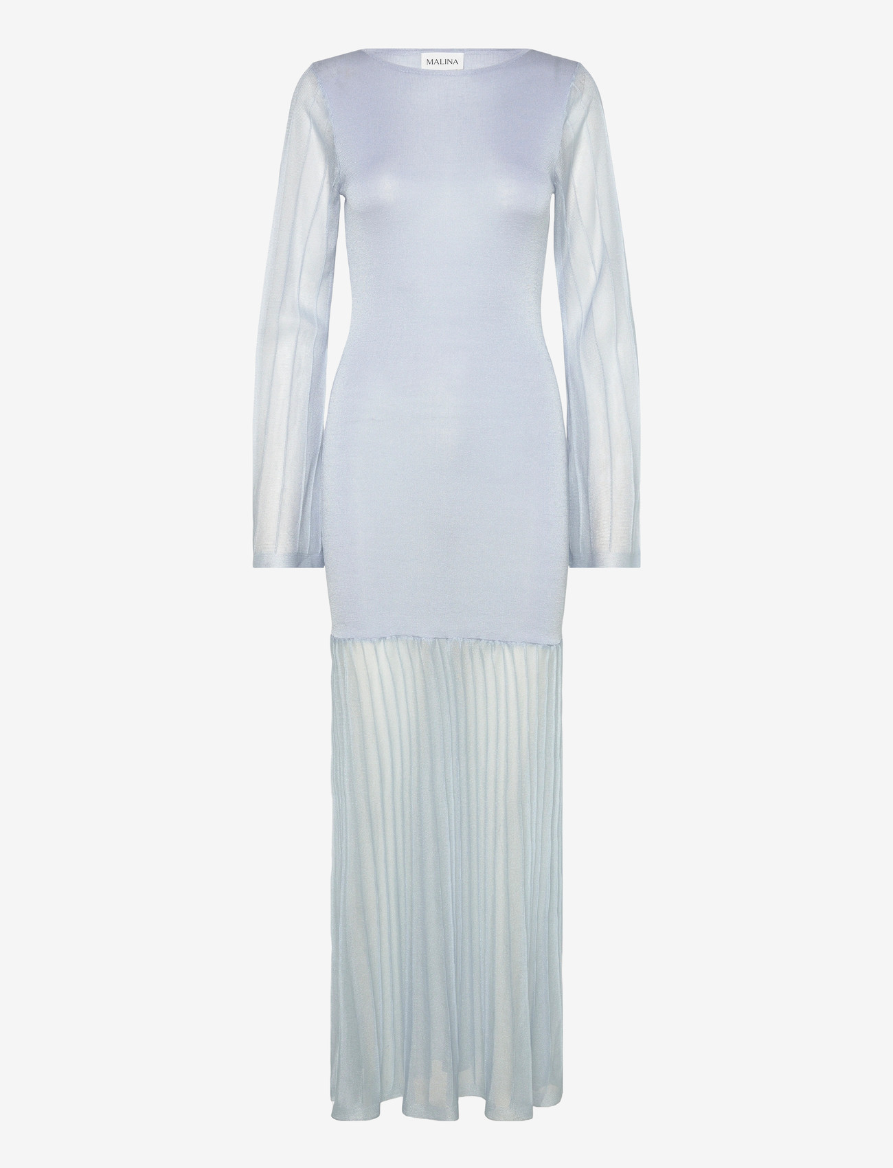 Malina - Haisley Sheer Knitted Maxi Dress - sky - 0