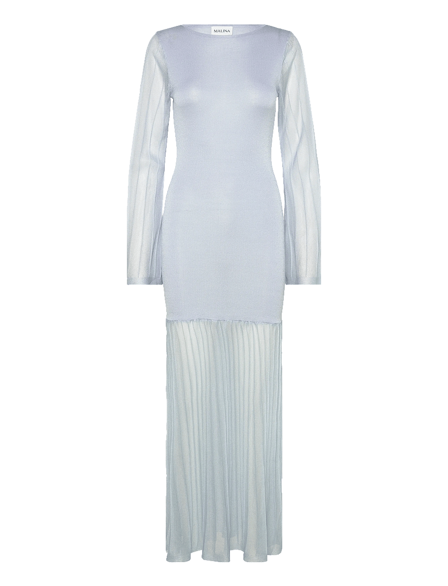 Malina - Haisley Sheer Knitted Maxi Dress - robes de soirée - sky - 1