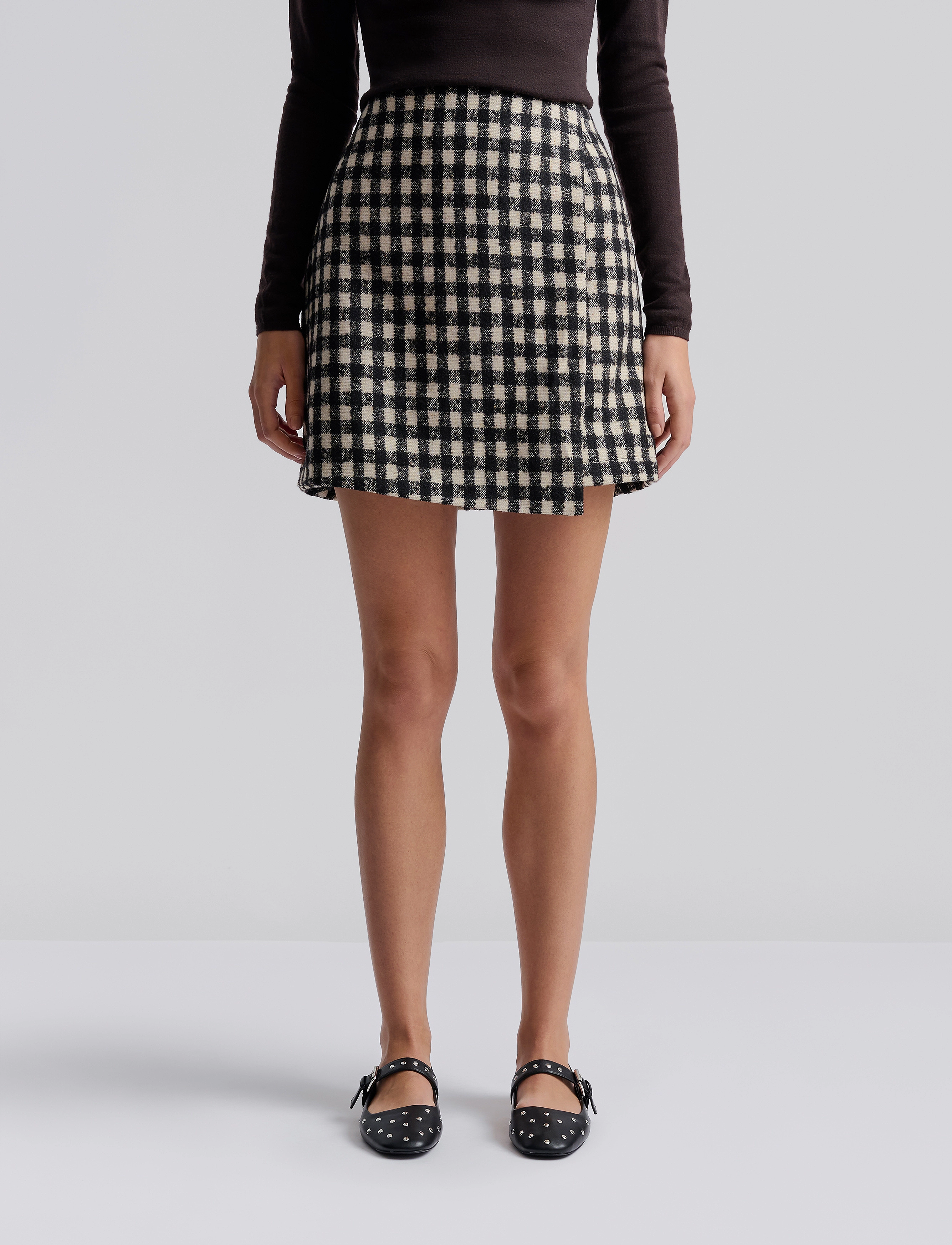 Malina - Farrah boucle mini skirt - wrap skirts - black - 4