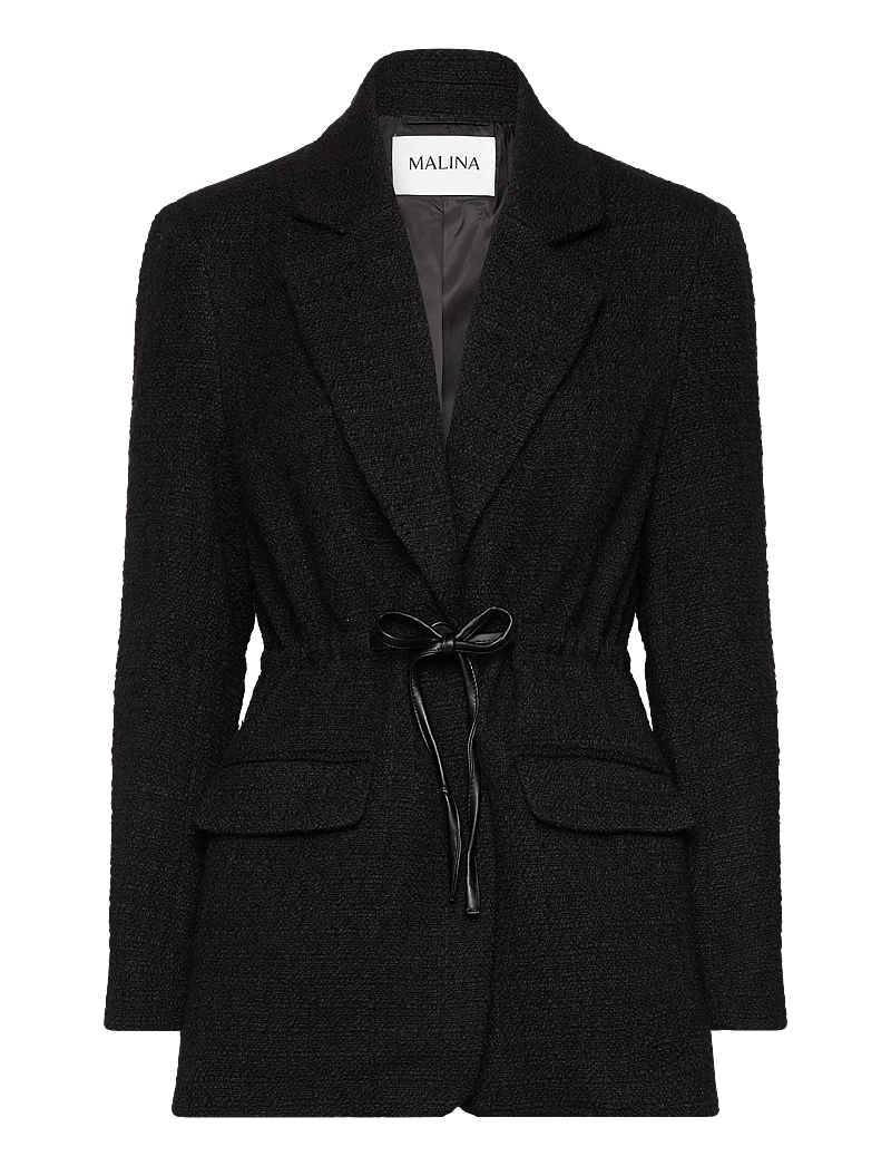 Malina - Elodie drawstring boucle blazer - Švarkai su dirželiu - black - 1
