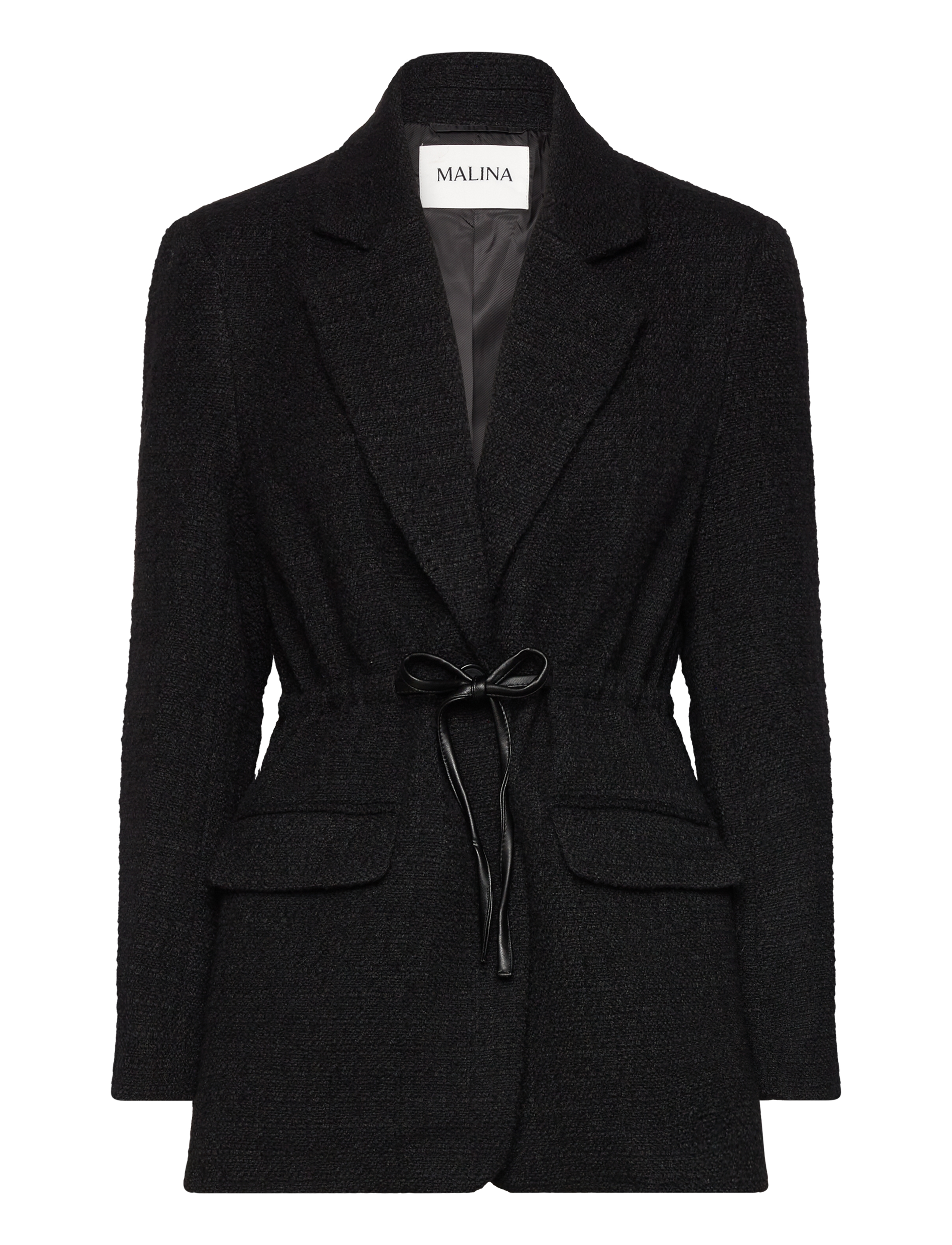 Malina Elodie drawstring boucle blazer - Pintsakud - BLACK / black