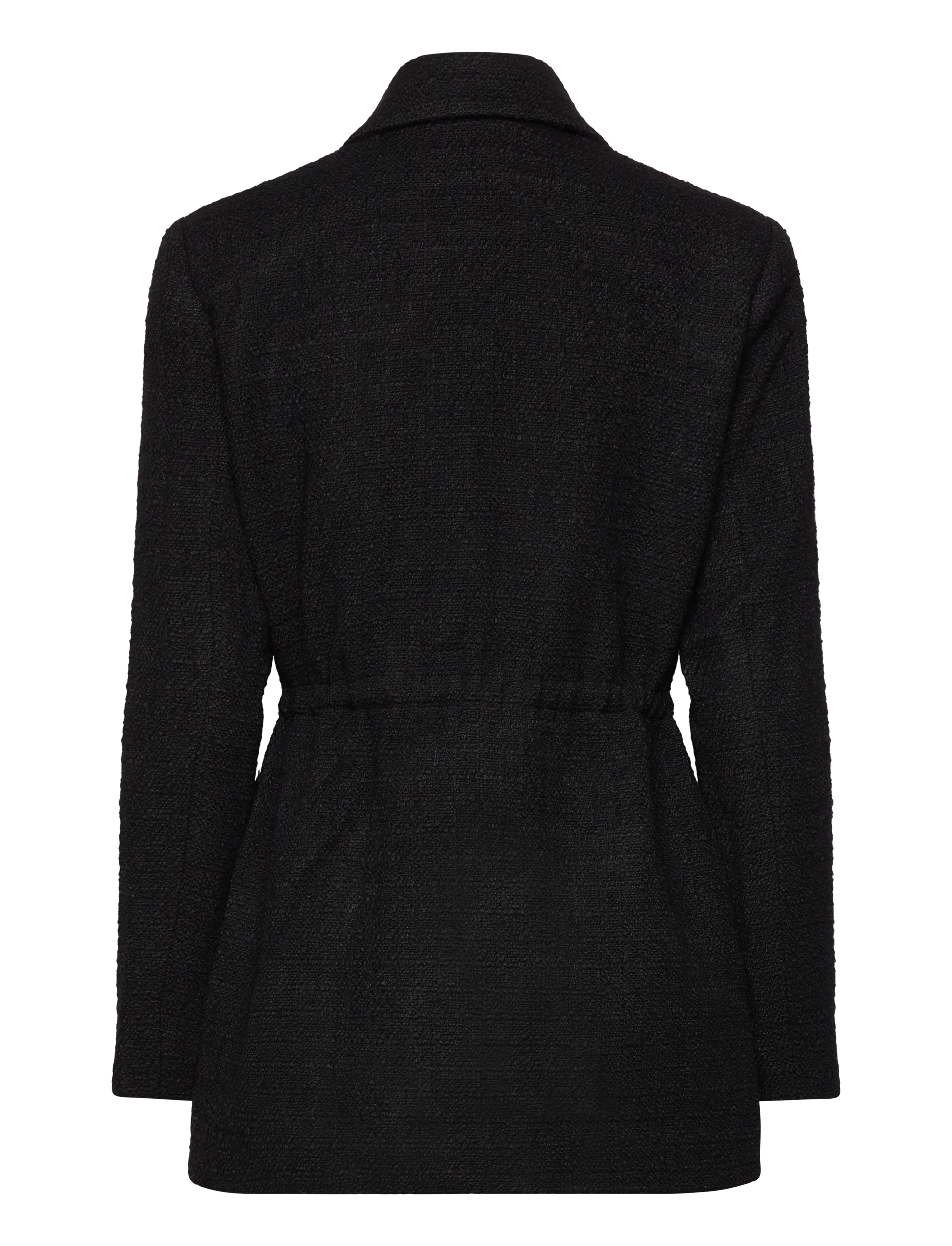 Malina - Elodie drawstring boucle blazer - boucles copy - black - 2