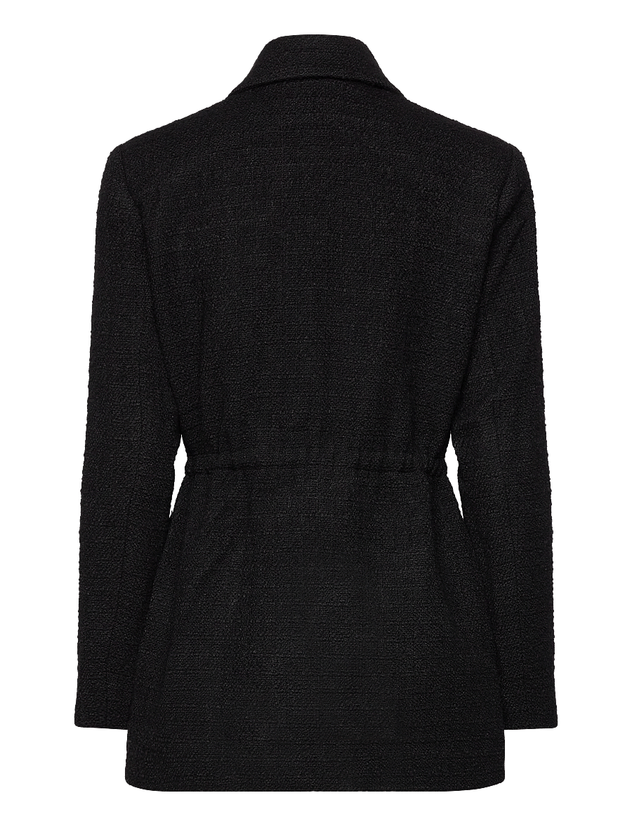 Malina - Elodie drawstring boucle blazer - jakkar með belti - black - 2