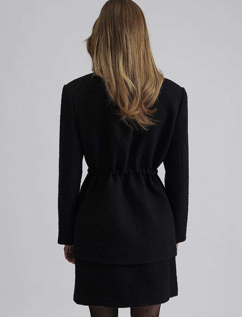 Malina - Elodie drawstring boucle blazer - Švarkai su dirželiu - black - 3