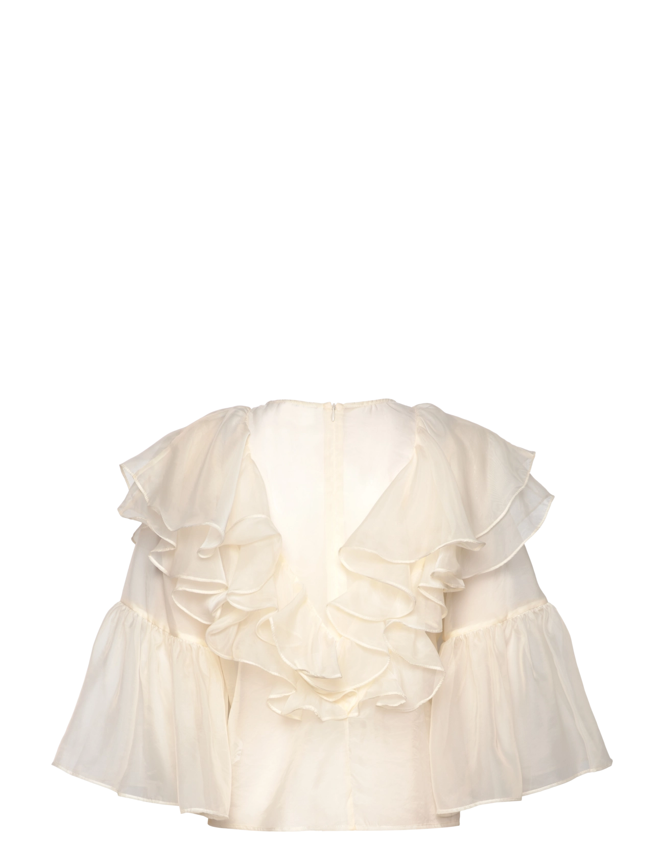 Malina - Alexia Organza frill blouse - kortärmade blusar - vanilla - 2