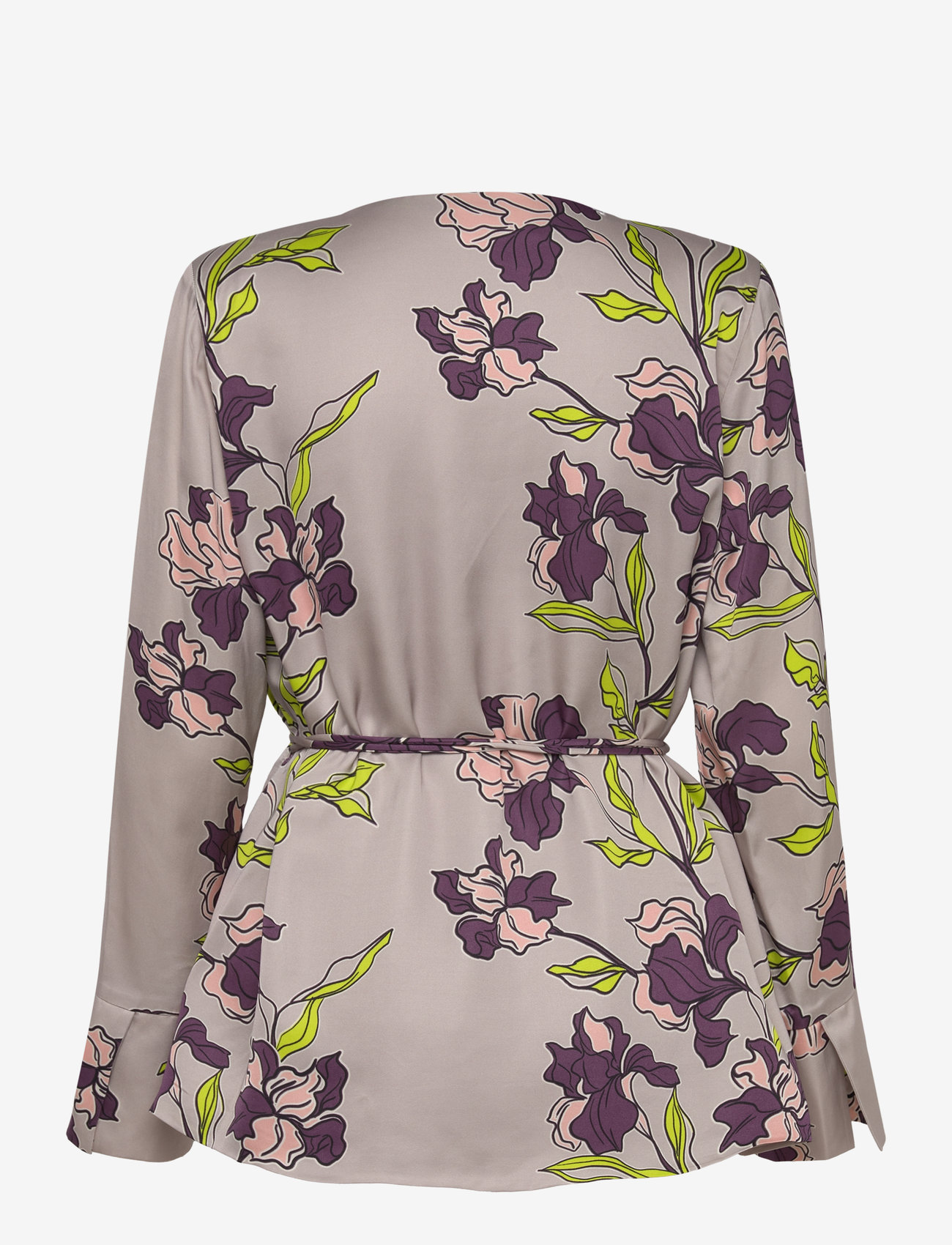 Malina - Adina satin wrap blouse - långärmade blusar - multi coloured - 2