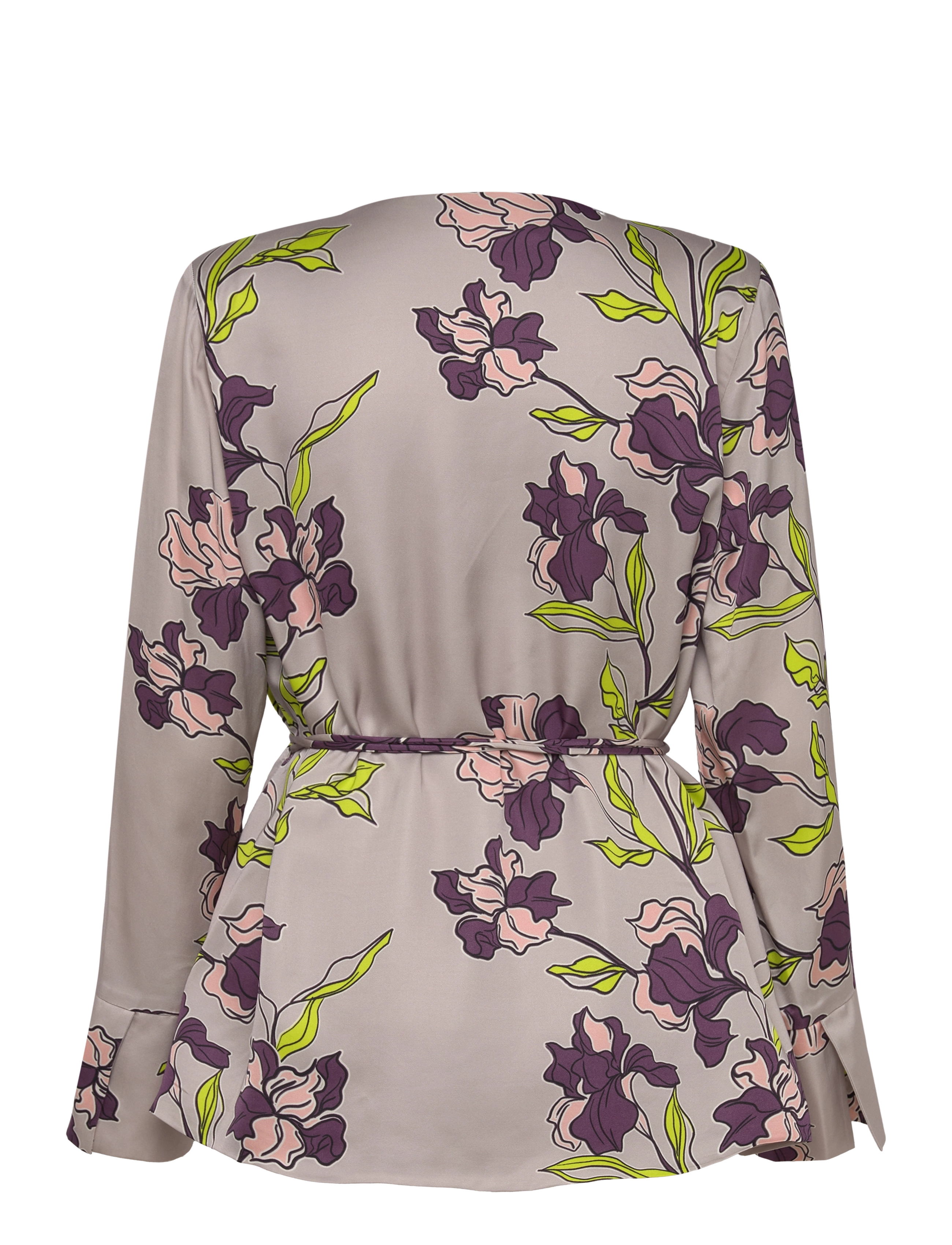 Malina - Adina satin wrap blouse - multi coloured - 2