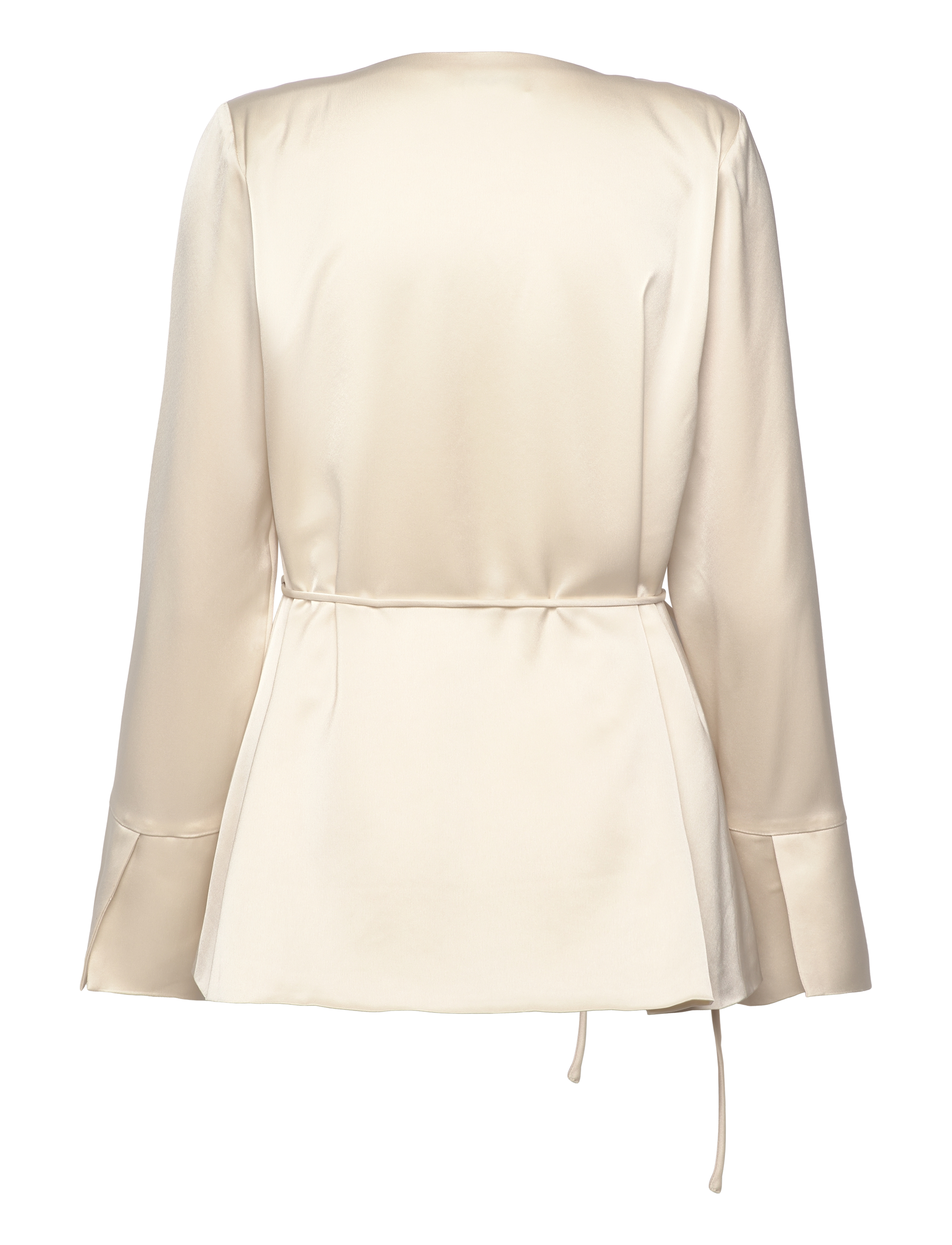 Malina - Adina satin wrap blouse - white - 2