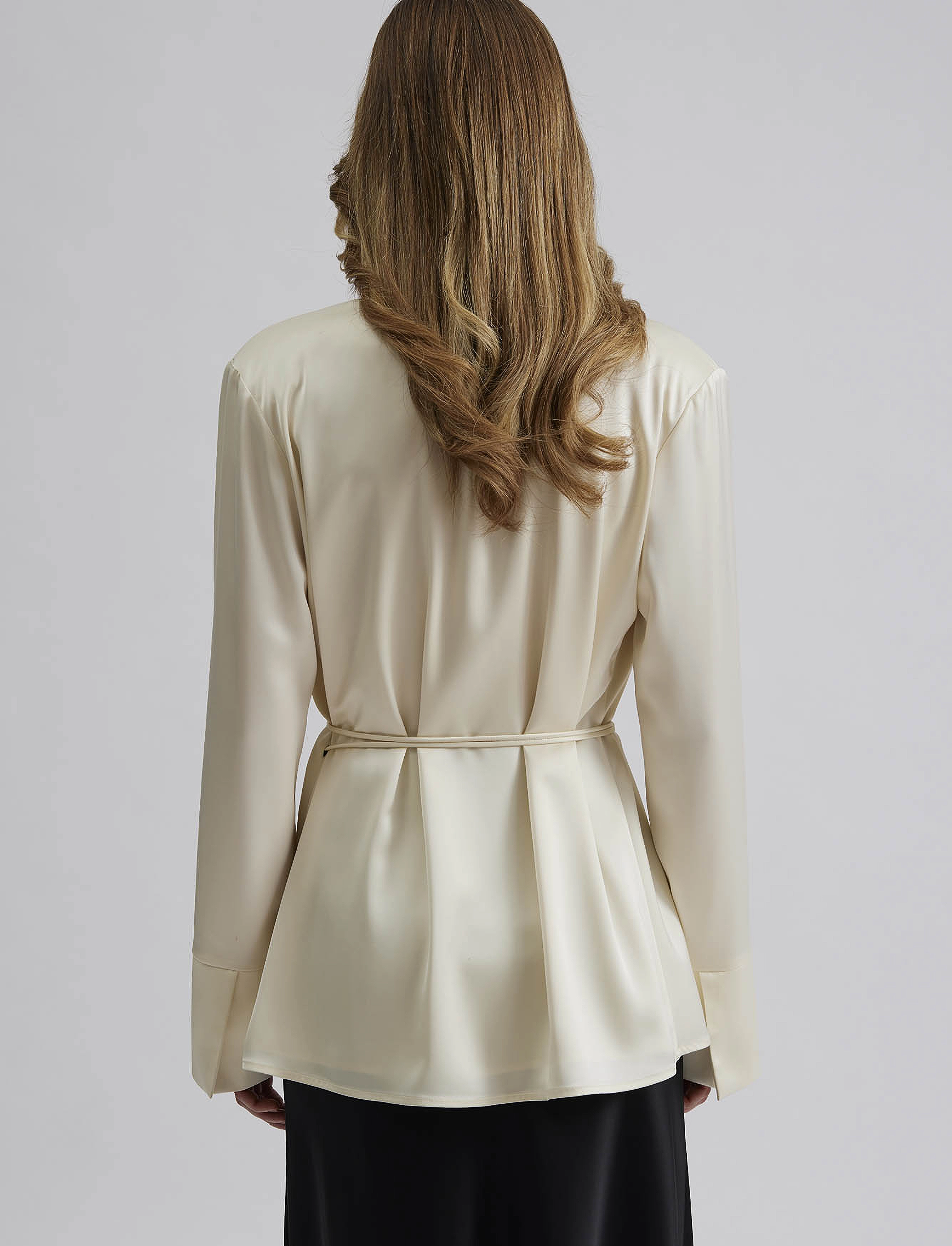 Malina - Adina satin wrap blouse - white - 3