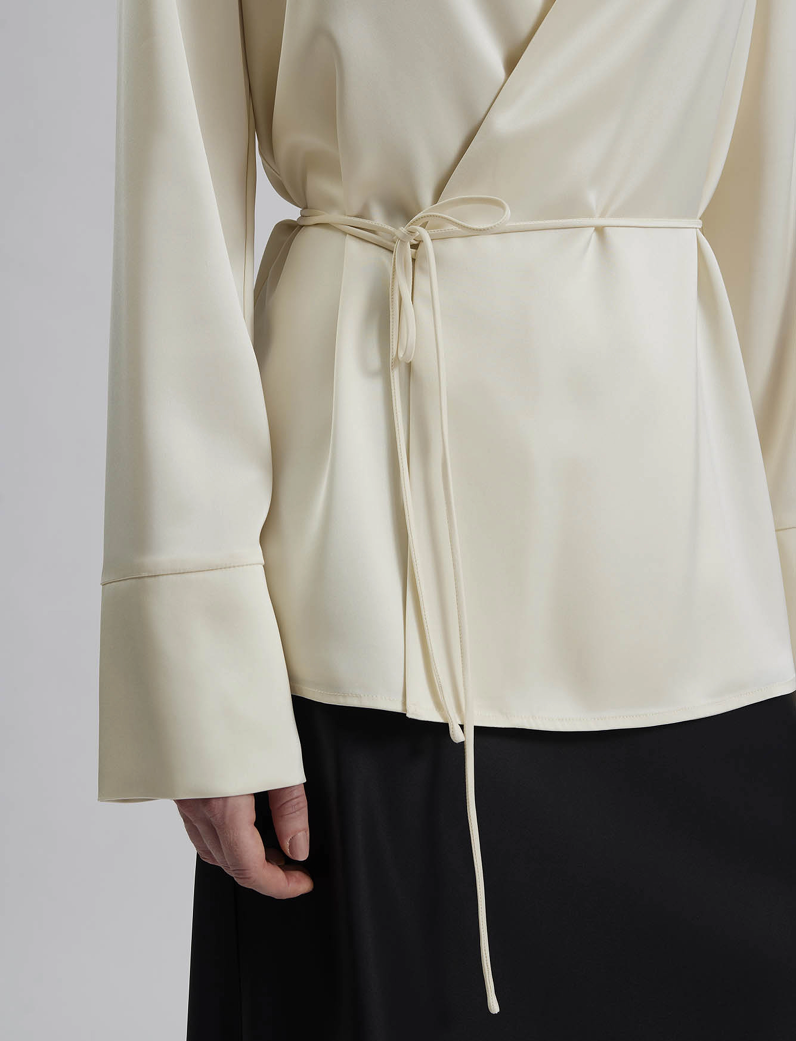 Malina - Adina satin wrap blouse - white - 5