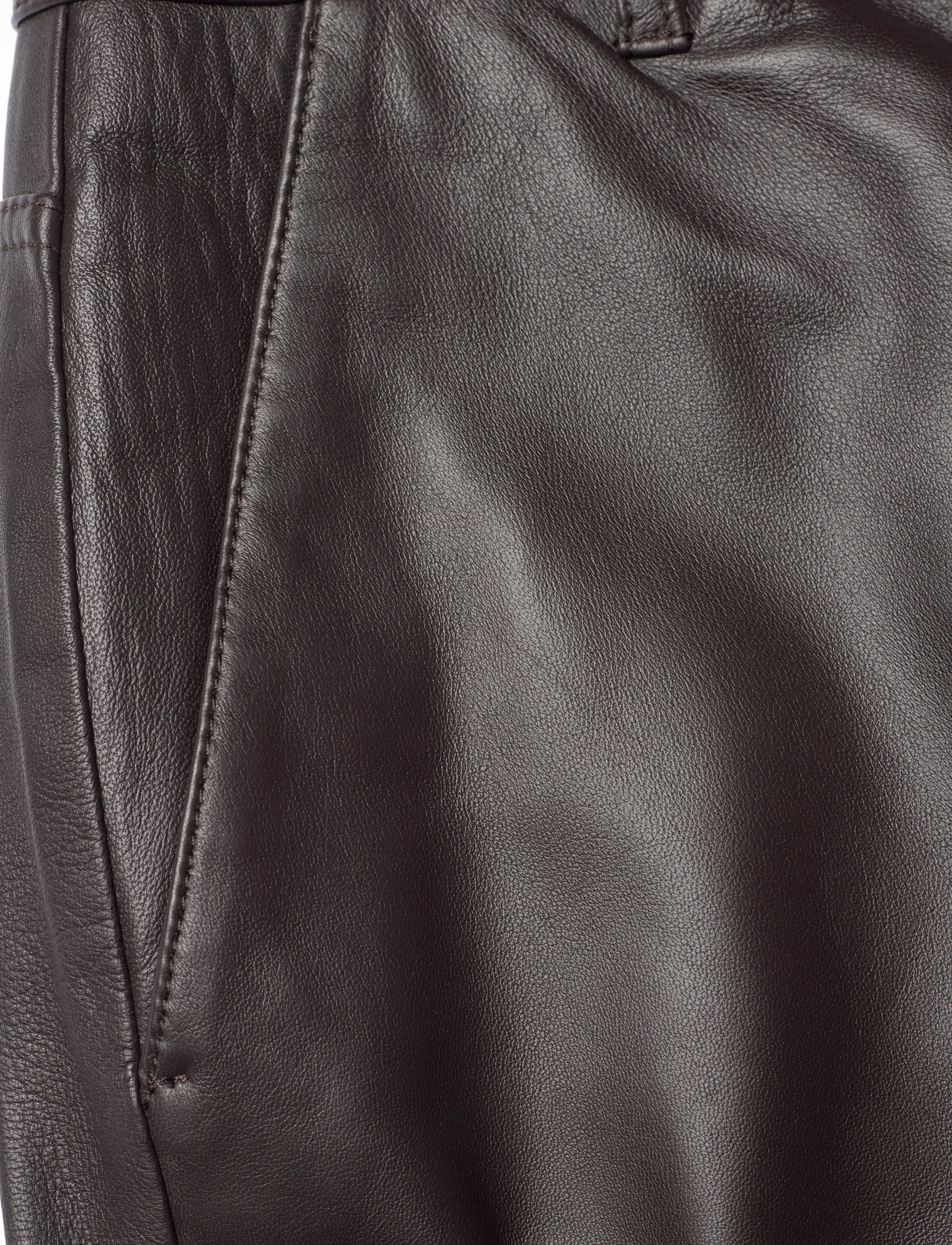 Malina - Pim leather maxi skirt - chocolate - 3