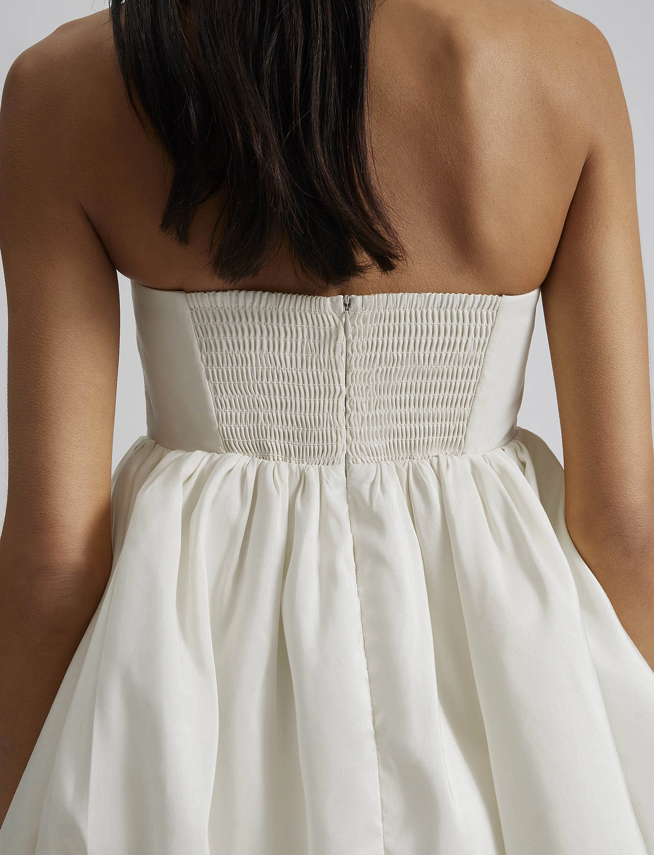 Malina - Isolde strapless bubble mini dress - partykleider - white - 5