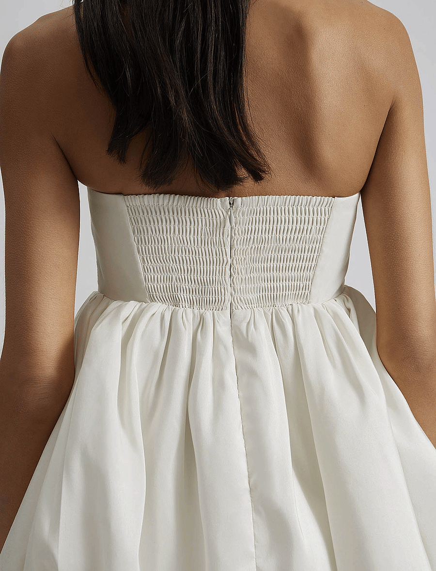 Malina - Isolde strapless bubble mini dress - konfirmation - white - 5
