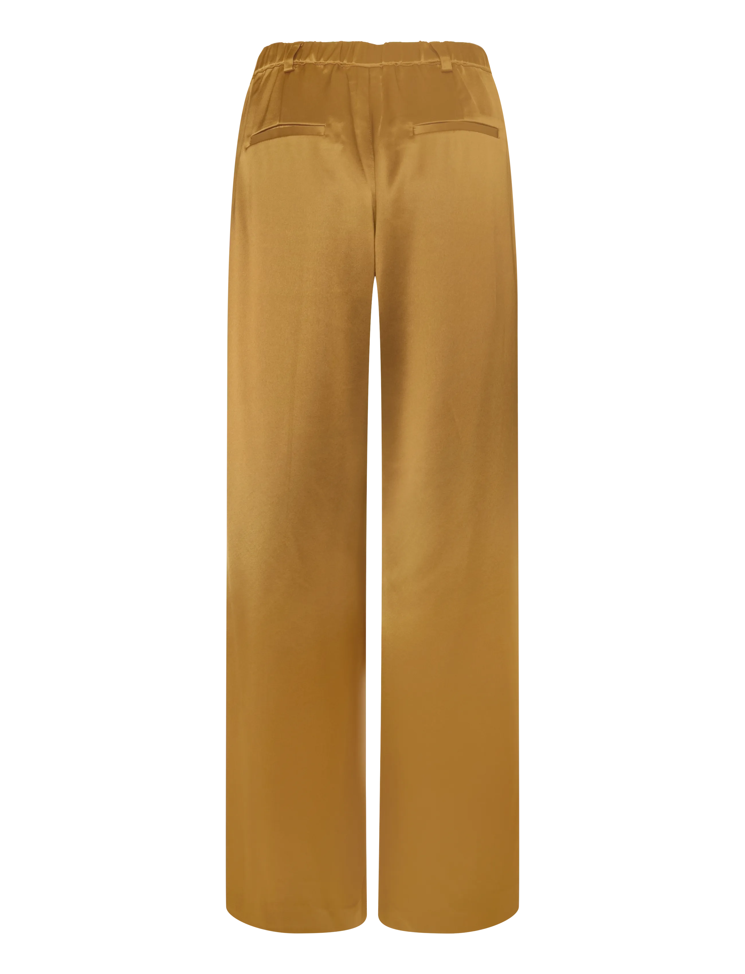 Malina - Sarah Elastic Waist Satin Pants - laia säärega püksid - amber - 2