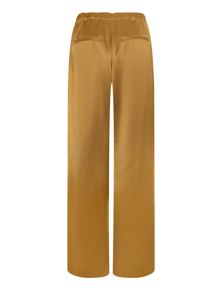 Malina - Sarah Elastic Waist Satin Pants - laia säärega püksid - amber - 2