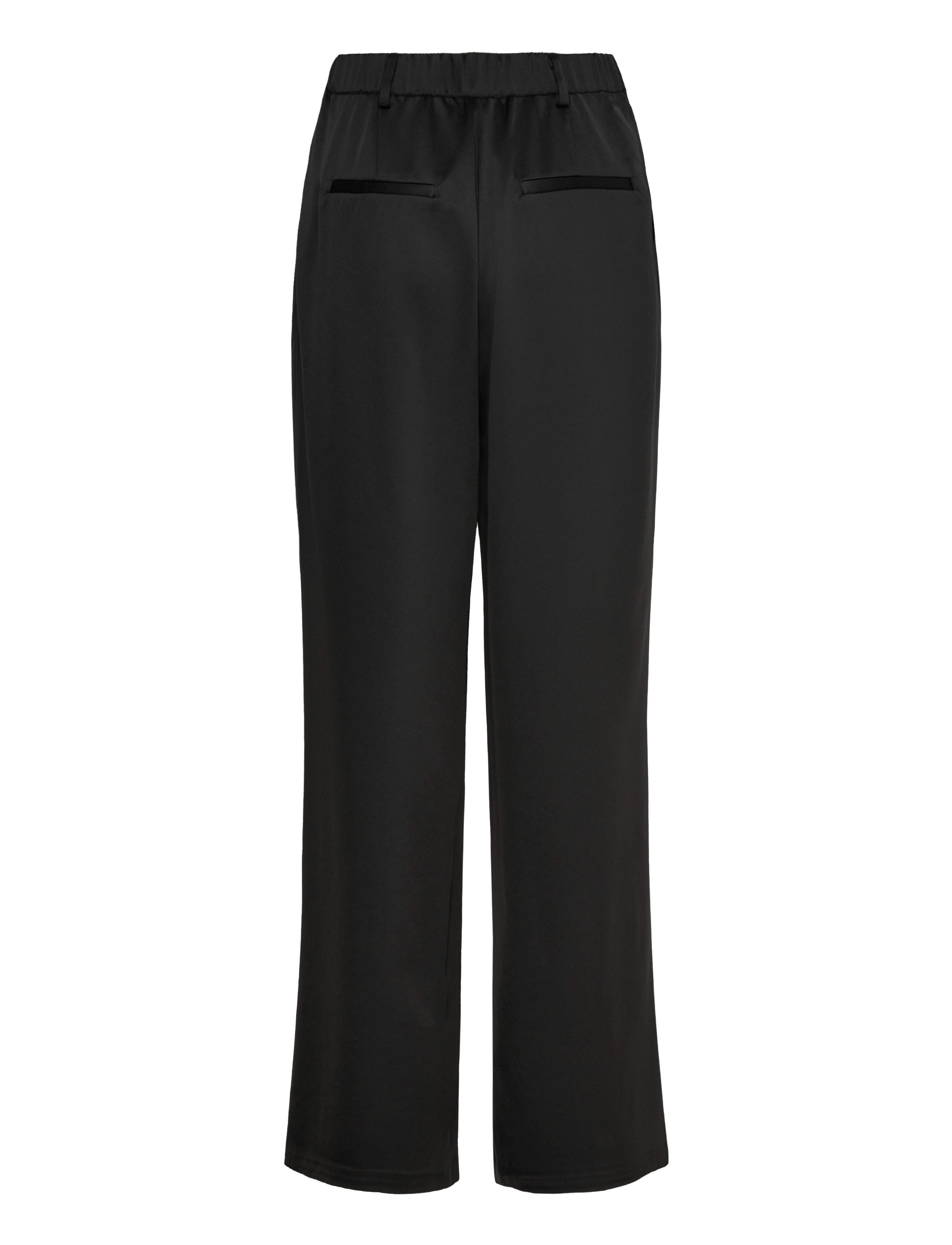 Malina - Sarah Elastic Waist Satin Pants - hosen mit weitem bein - black - 2