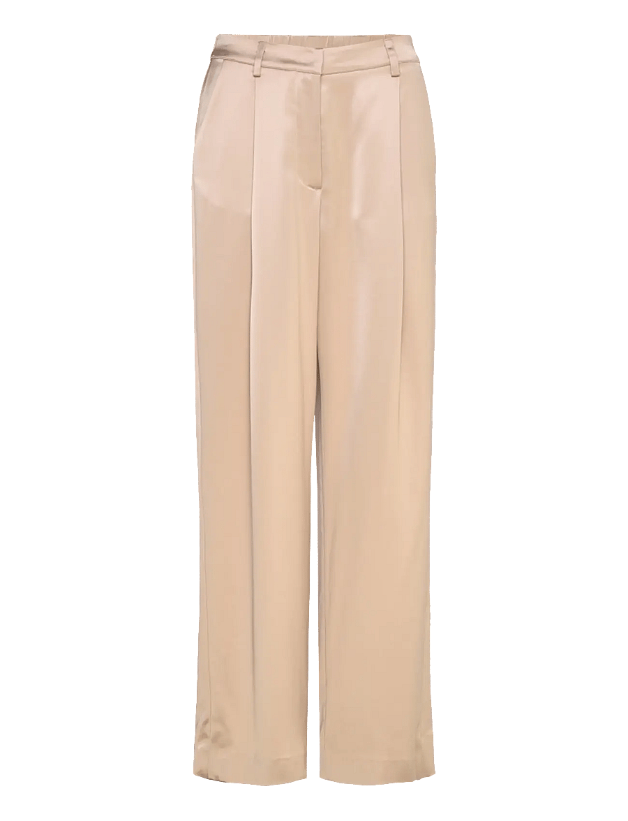 Malina - Sarah Elastic Waist Satin Pants - leveälahkeiset housut - champagne - 1