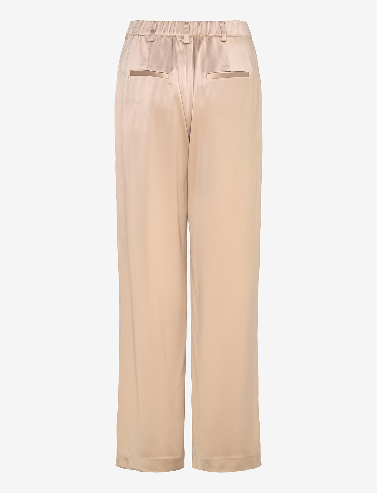 Malina - Sarah Elastic Waist Satin Pants - wide leg trousers - champagne - 2