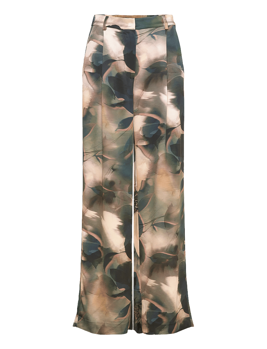 Malina - Sarah Elastic Waist Satin Pants - bikses ar platām starām - dusty poppy - 1