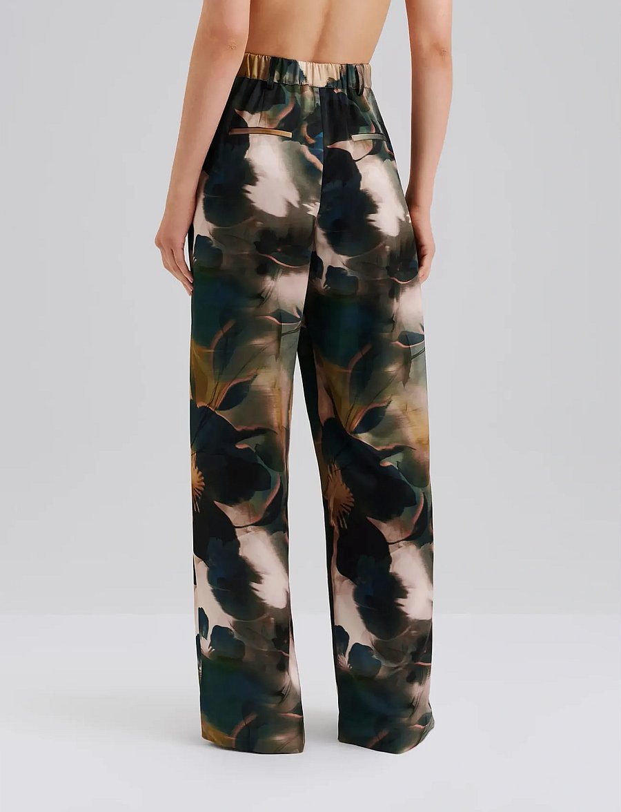 Malina - Sarah Elastic Waist Satin Pants - bikses ar platām starām - dusty poppy - 3