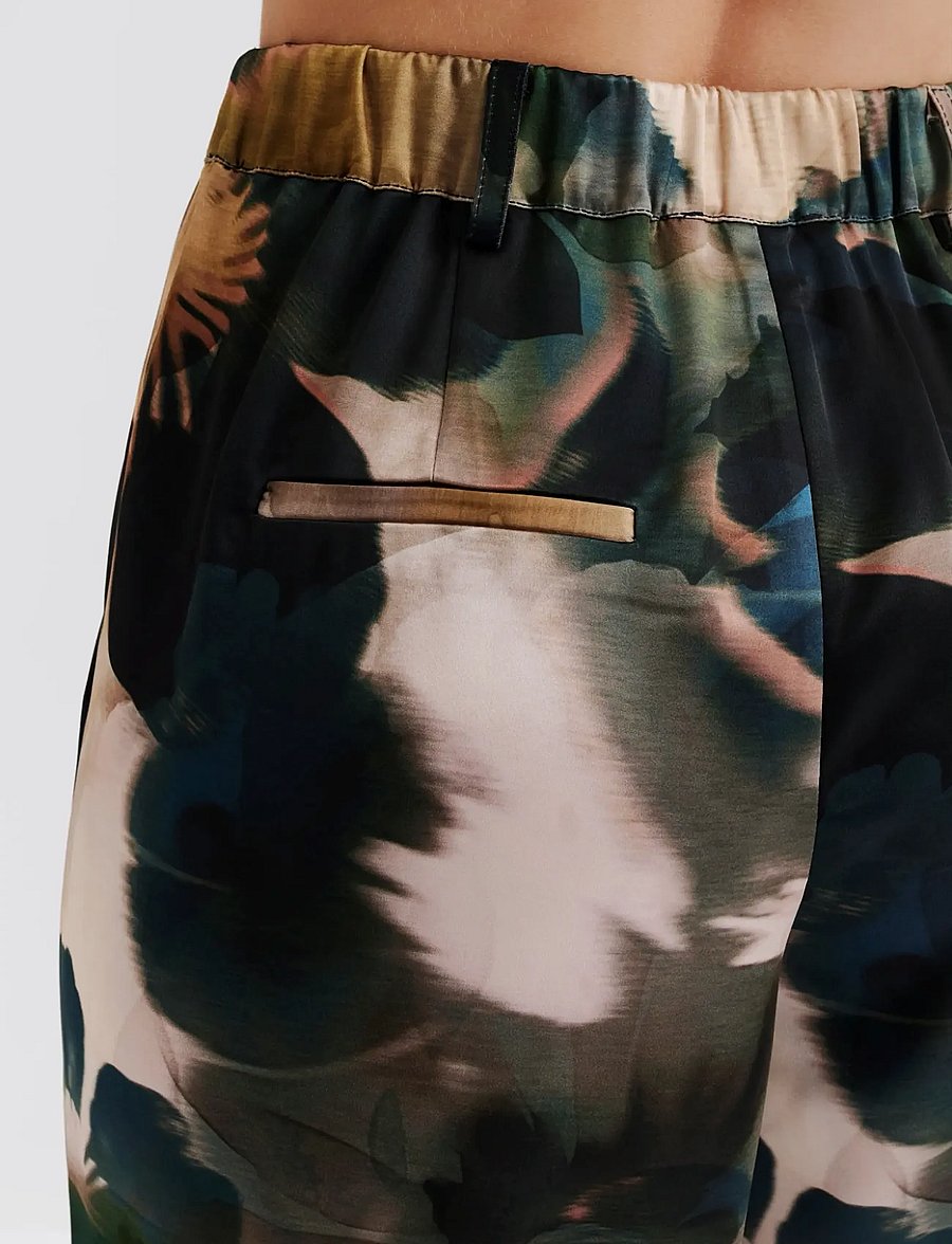 Malina - Sarah Elastic Waist Satin Pants - bikses ar platām starām - dusty poppy - 4