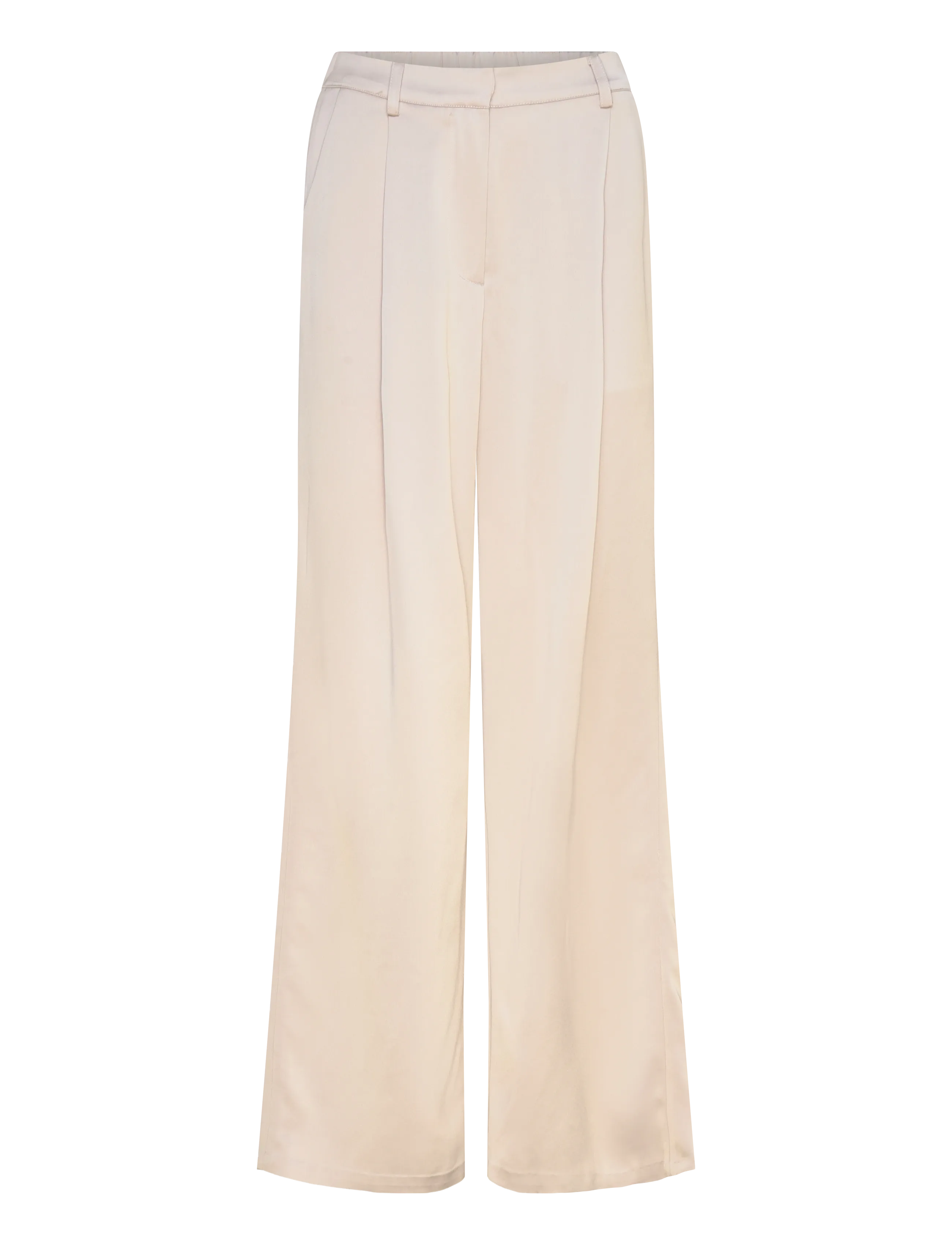 Malina Sarah Elastic Waist Satin Pants - Püksid - STEEL GREY / cream
