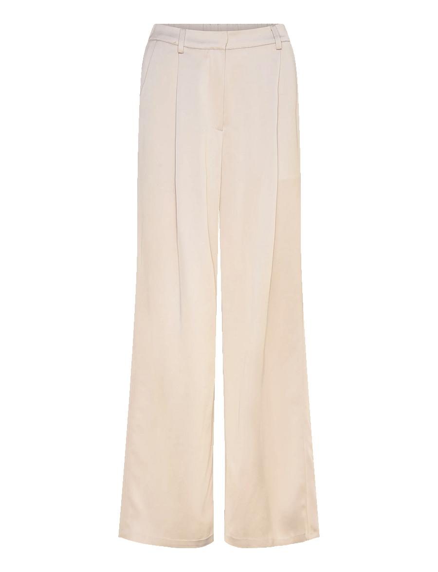 Malina - Sarah Elastic Waist Satin Pants - hosen mit weitem bein - steel grey - 1