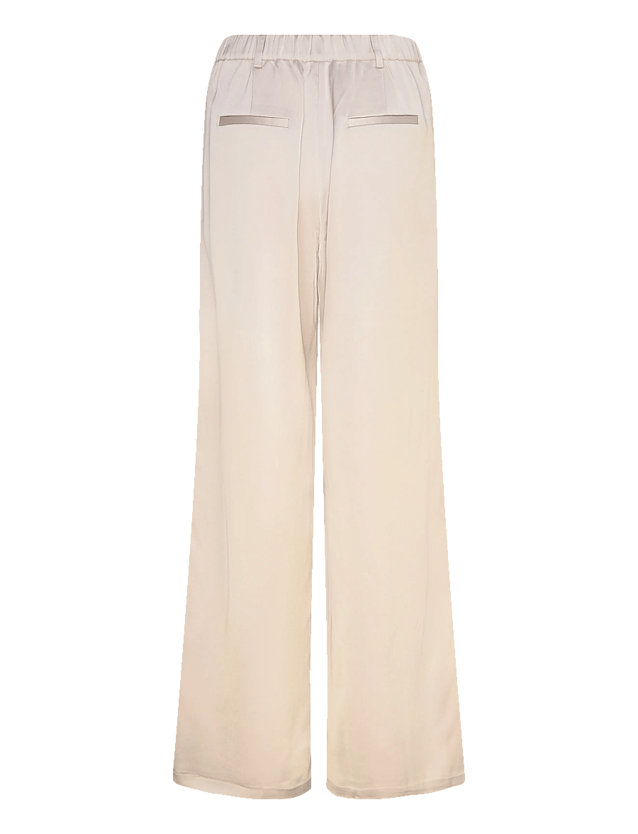 Malina - Sarah Elastic Waist Satin Pants - hosen mit weitem bein - steel grey - 2