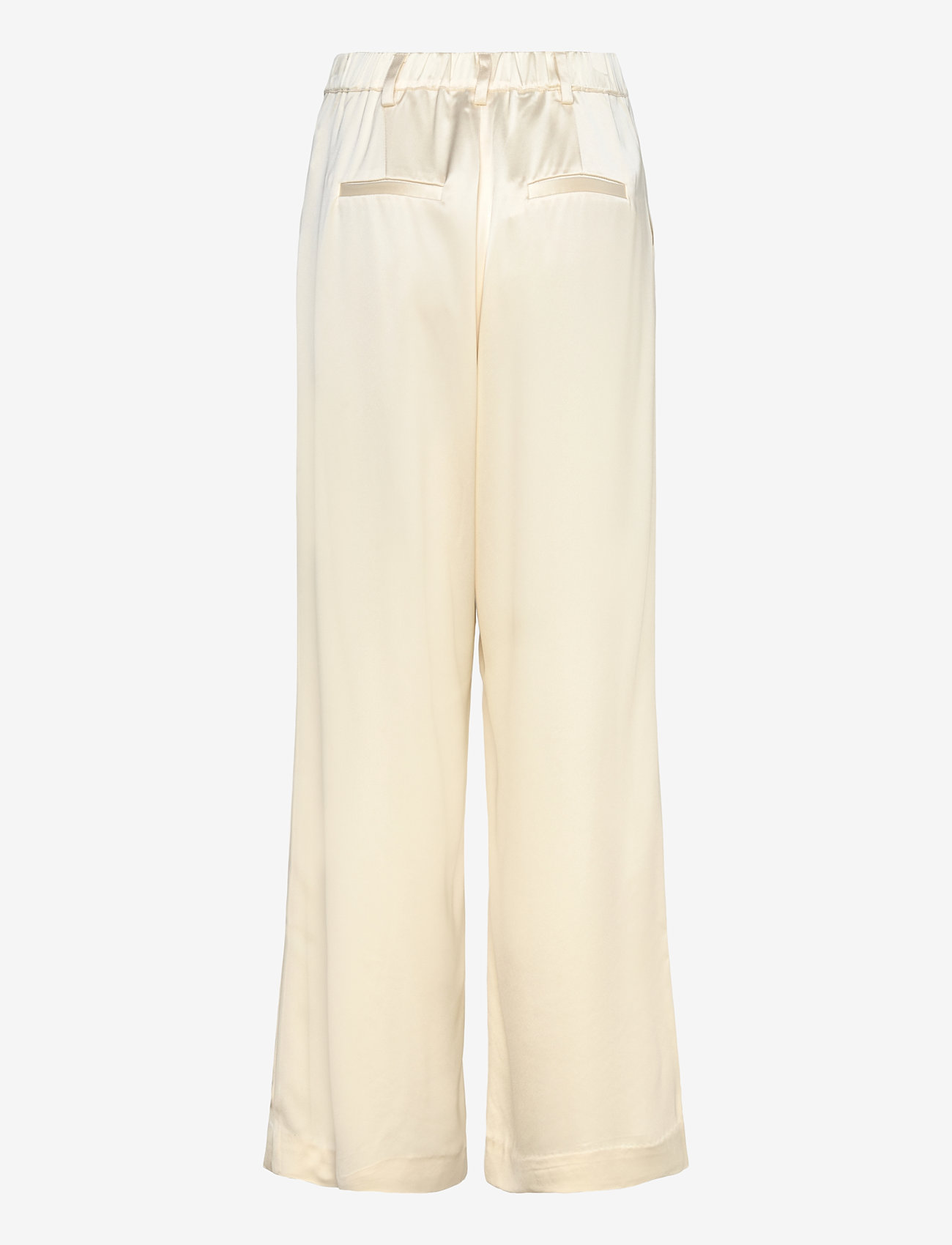 Malina - Sarah Elastic Waist Satin Pants - hosen mit weitem bein - vanilla - 1