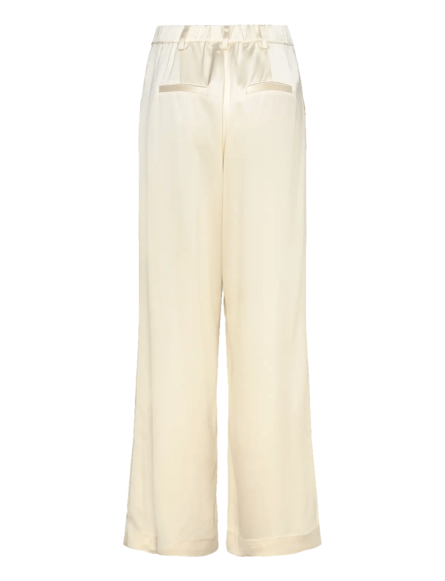 Malina - Sarah Elastic Waist Satin Pants - wijde broeken - vanilla - 1