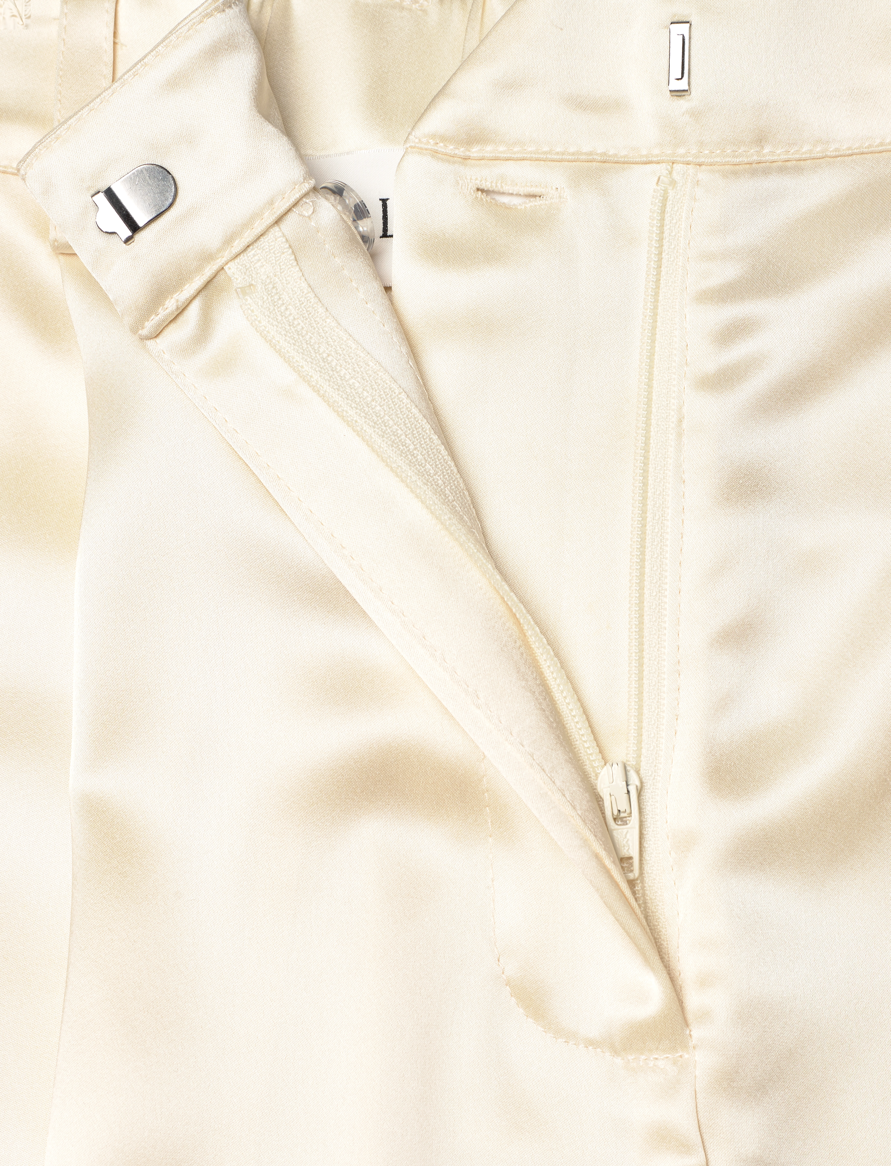 Malina - Sarah Elastic Waist Satin Pants - hosen mit weitem bein - vanilla - 3