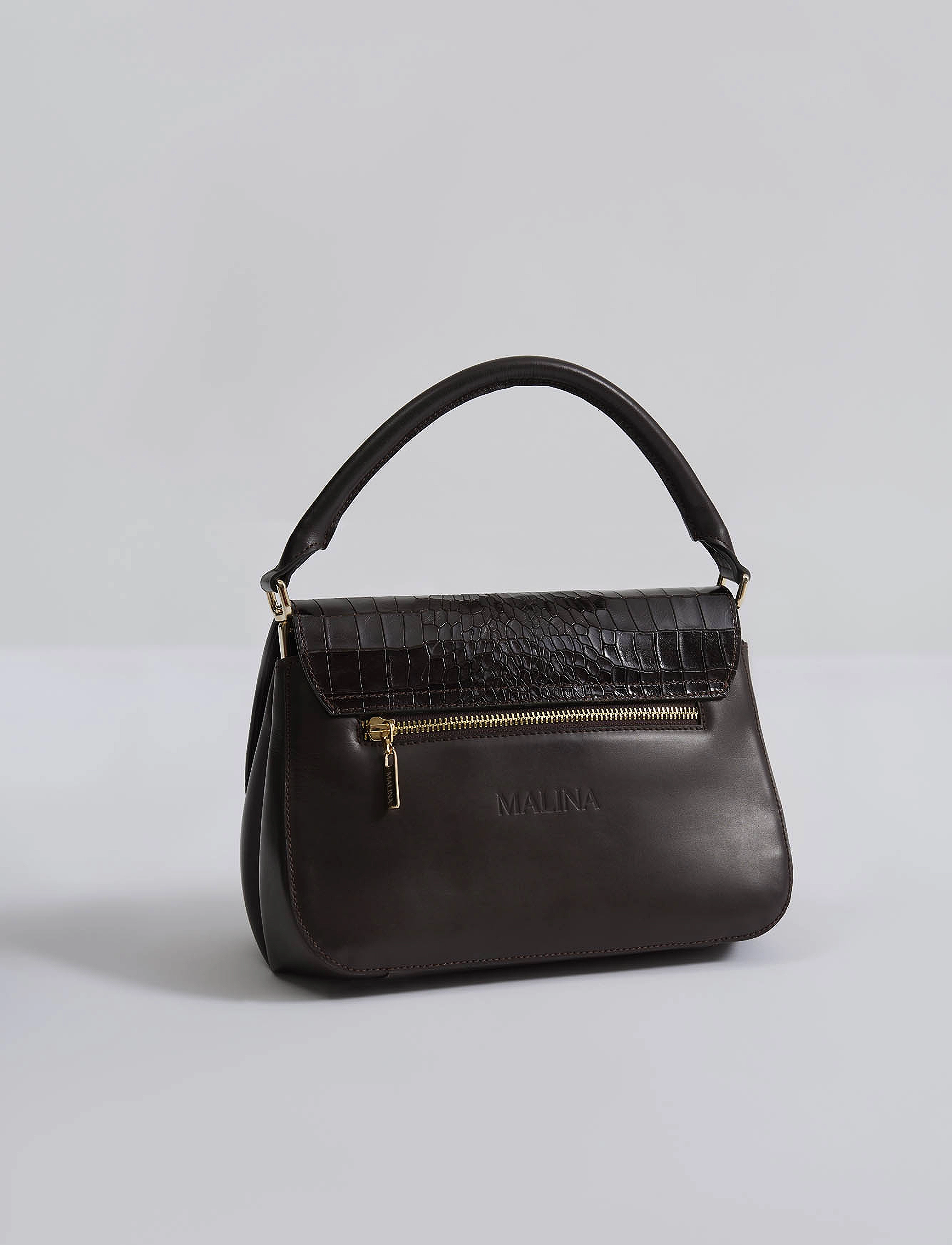 Malina - Darla small leather flap bag - brown - 5