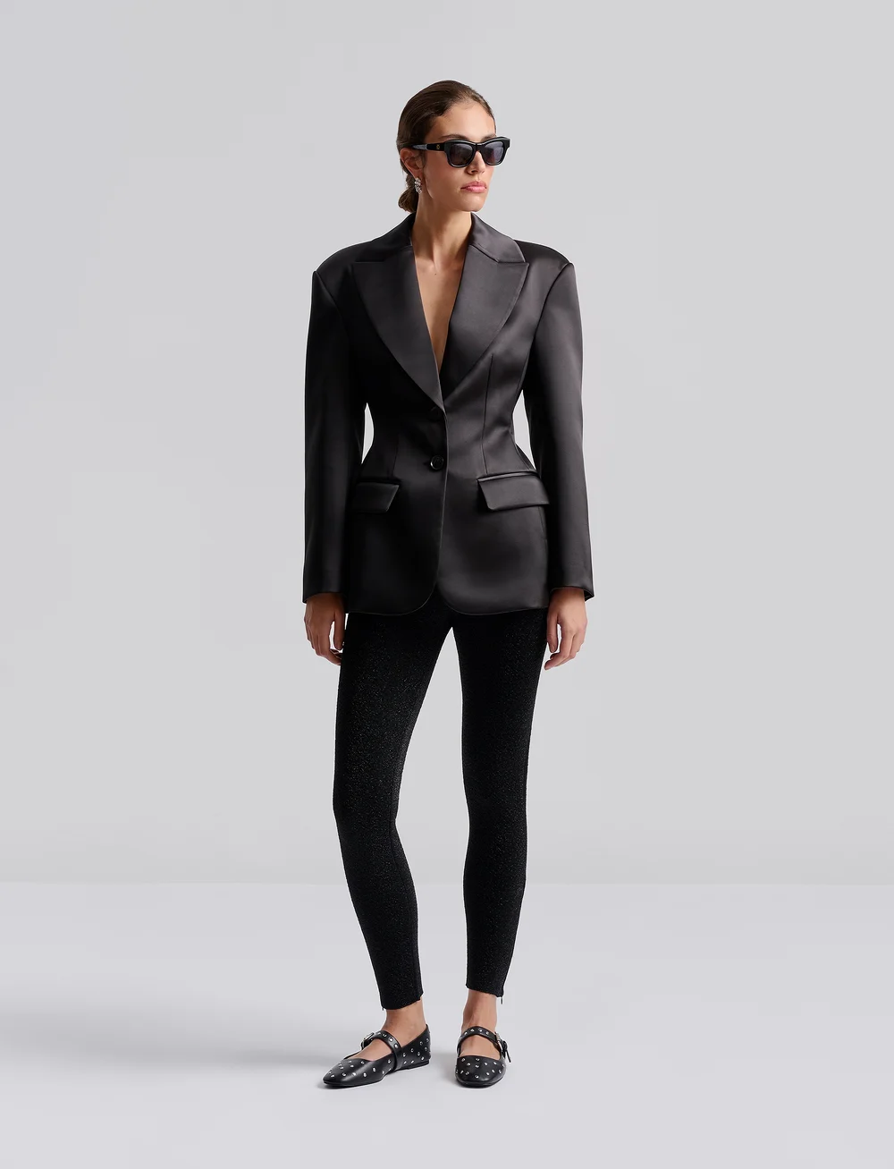Malina - Ella tailored peplum blazer - enkelknäppta kavajer - black - 0