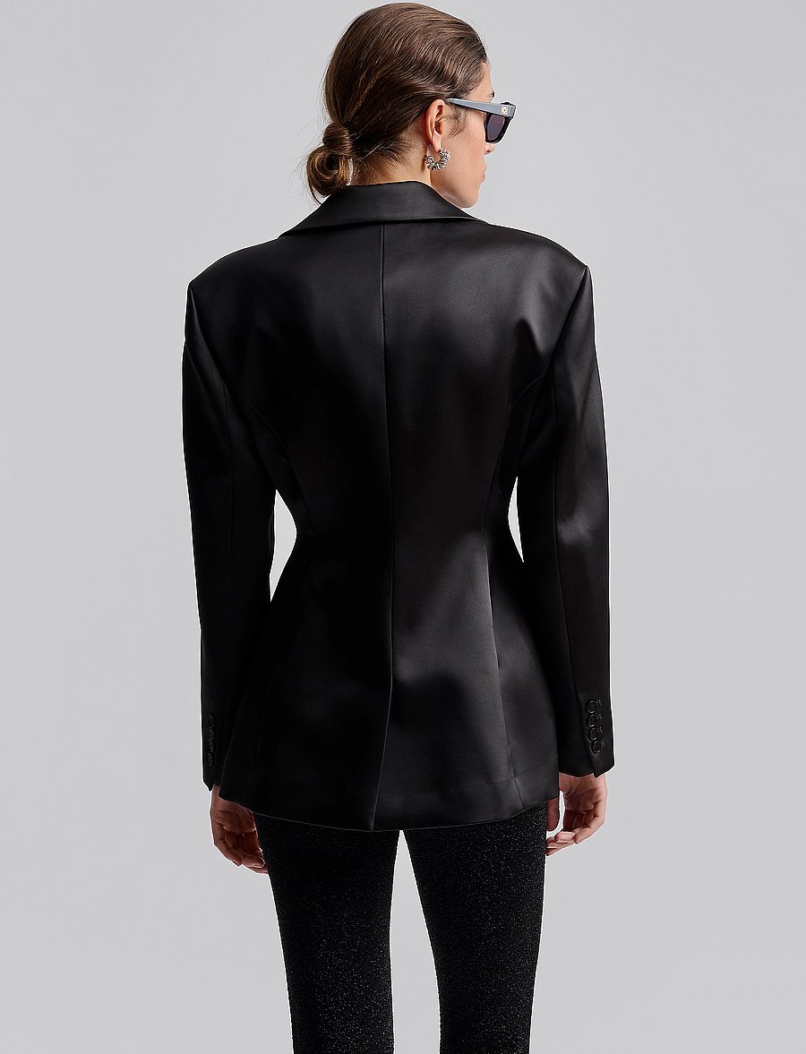 Malina - Ella Tailored Peplum blazer - einreihige blazer - black - 3